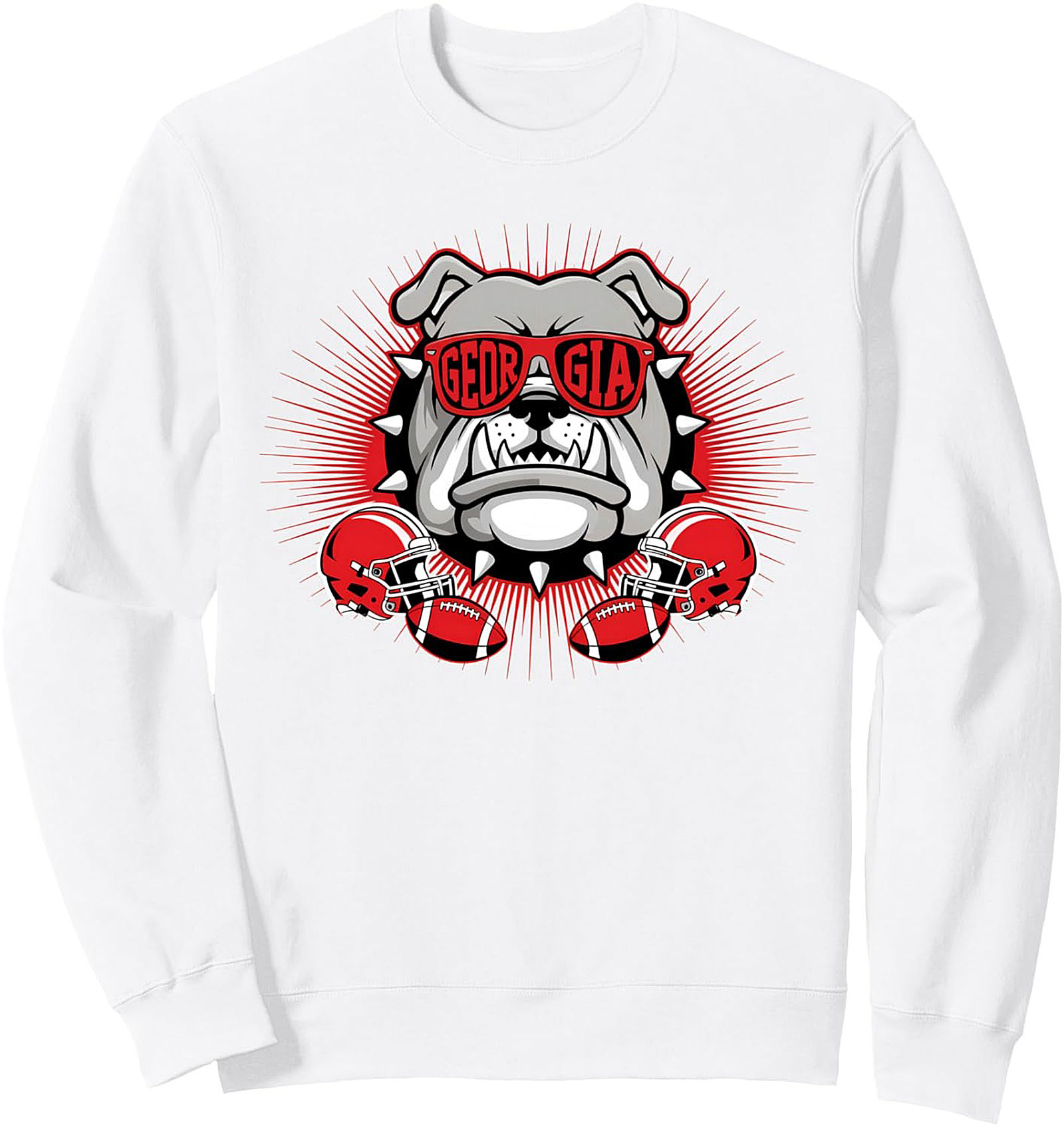 Georgia Bulldog Fan Crewneck Sweatshirt - Cool Mascot Pullover