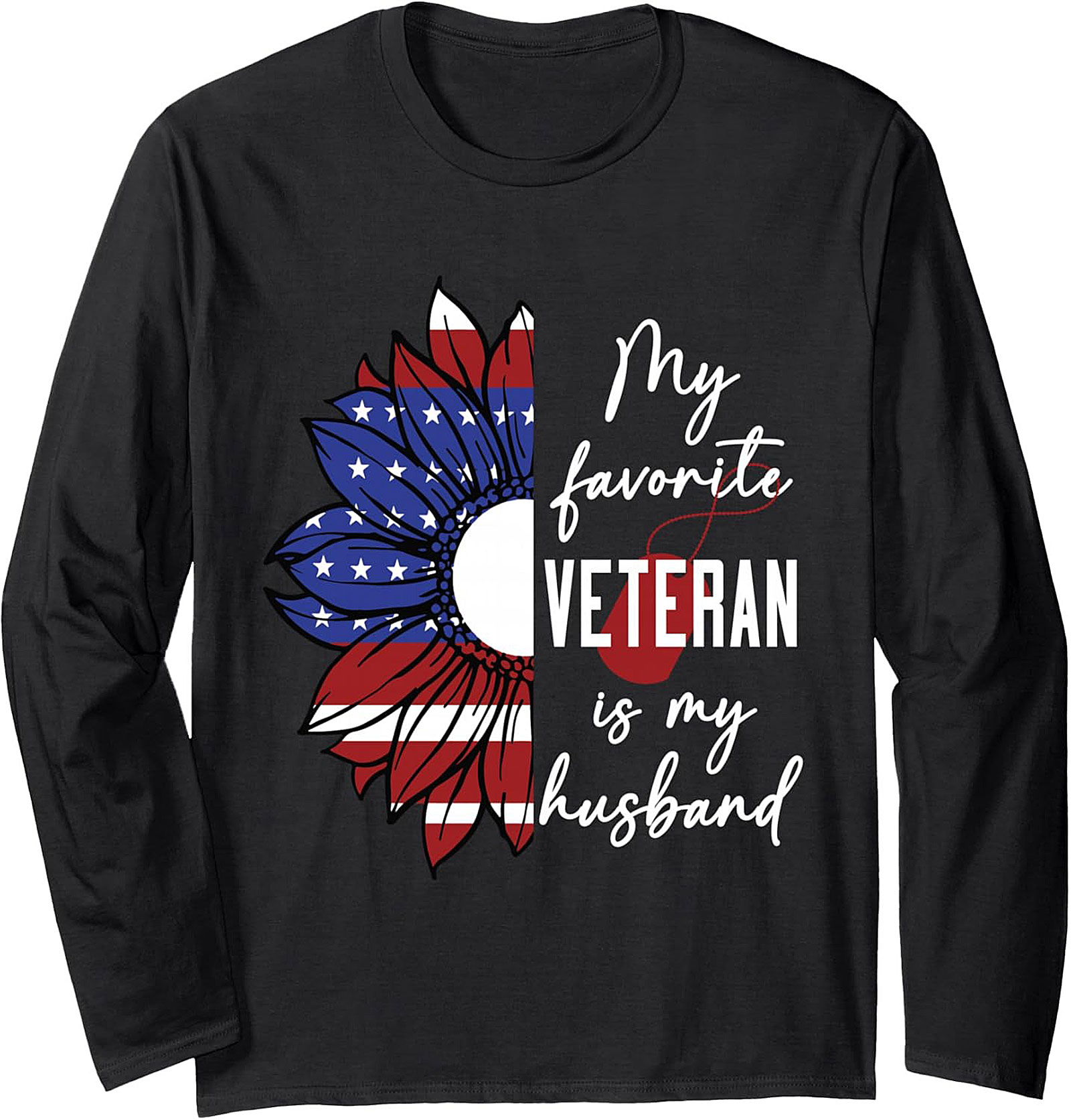 Veteran Husband Crewneck Sweatshirt | Patriotic Wife Gift