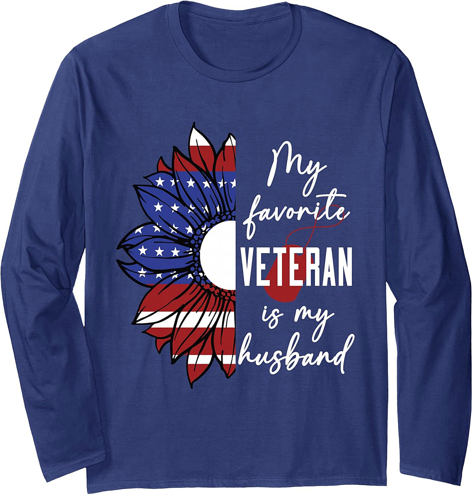 Veteran Husband Crewneck Sweatshirt | Patriotic Wife Gift