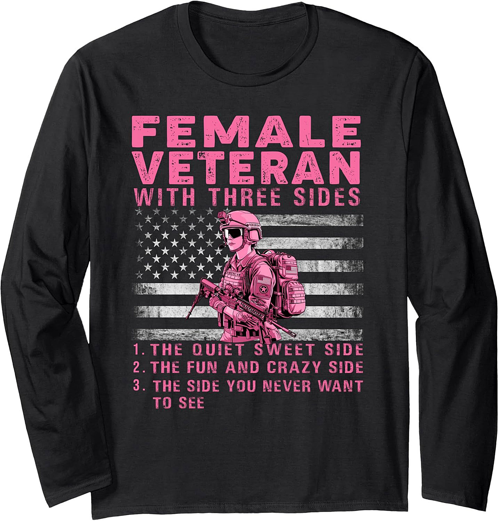 Female Veteran Crewneck Sweatshirt | Military Pullover Gift