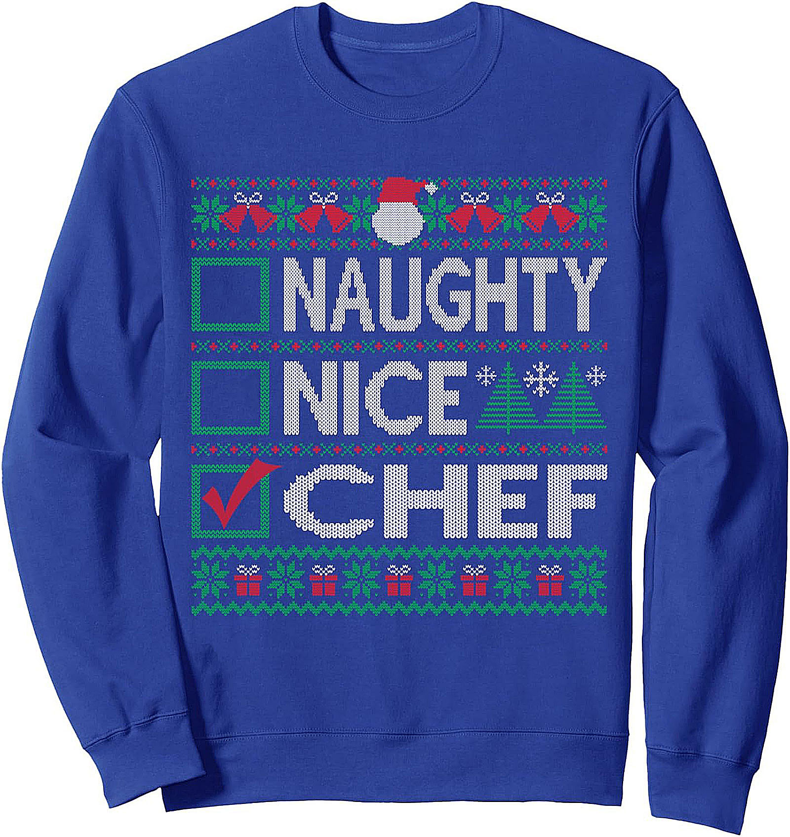 Funny Chef Christmas T-shirt Naughty Nice Graphic Tee