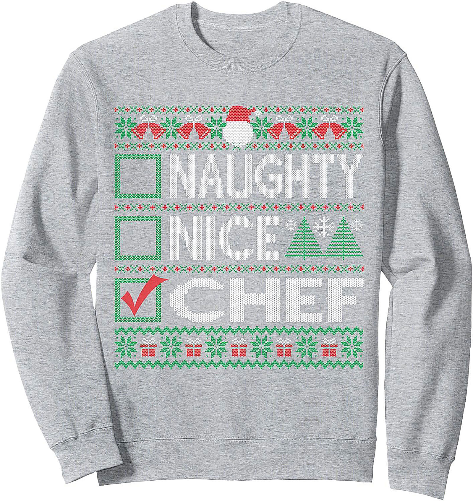 Funny Chef Christmas T-shirt Naughty Nice Graphic Tee