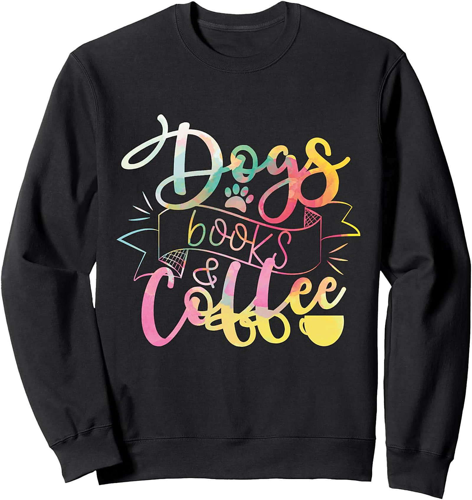 Dogs Books Coffee Crewneck Sweatshirt | Cozy Lifestyle Pullover