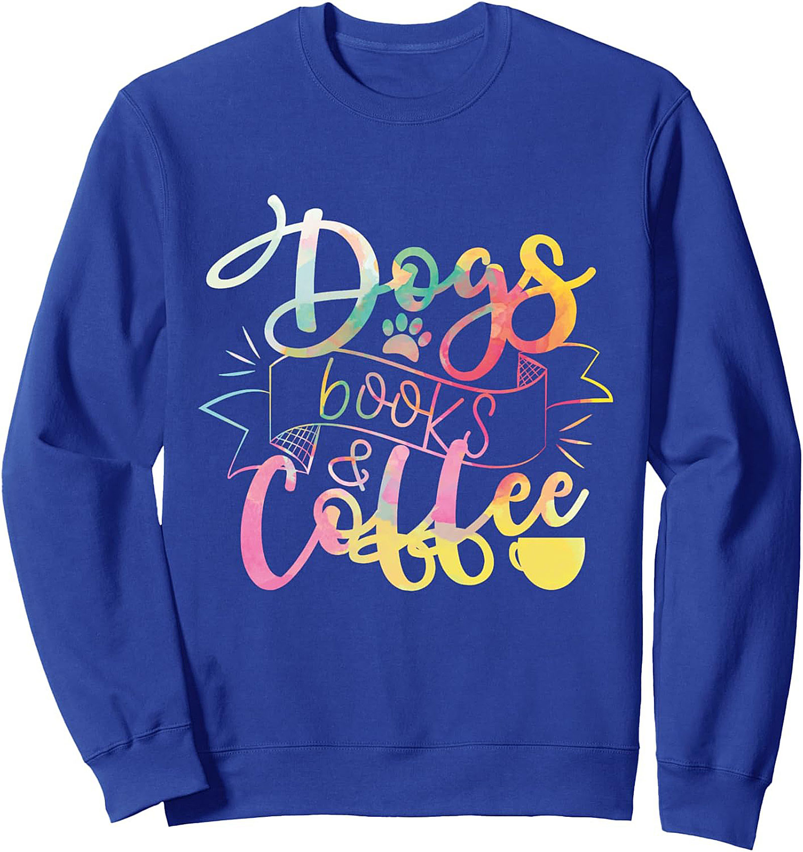 Dogs Books Coffee Crewneck Sweatshirt | Cozy Lifestyle Pullover