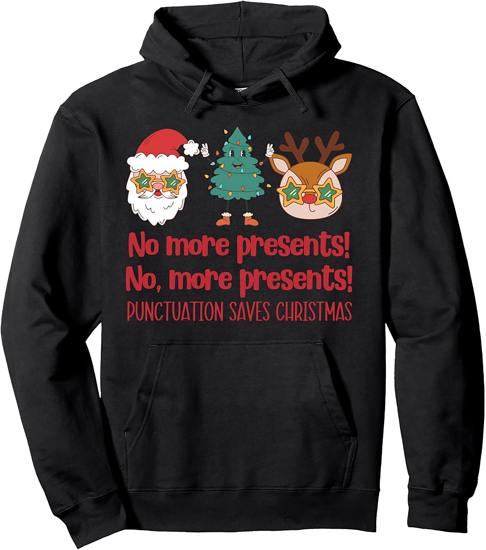 Funny Christmas Punctuation Pullover Hoodie Grammar Joke Gift