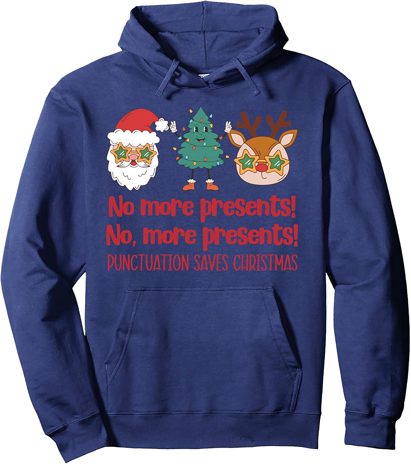 Funny Christmas Punctuation Pullover Hoodie Grammar Joke Gift