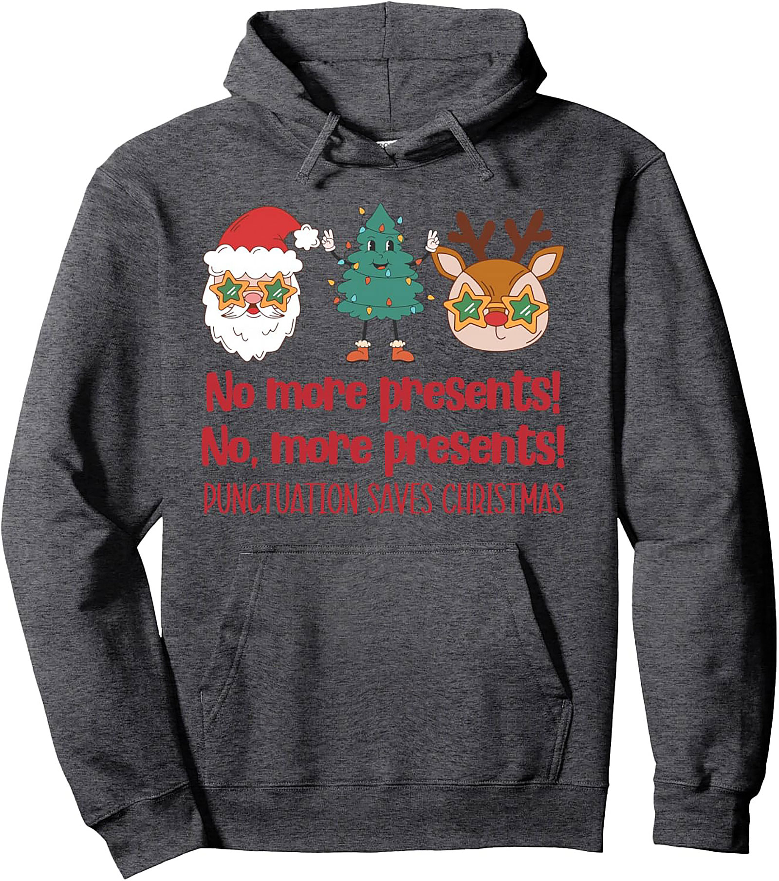 Funny Christmas Punctuation Pullover Hoodie Grammar Joke Gift