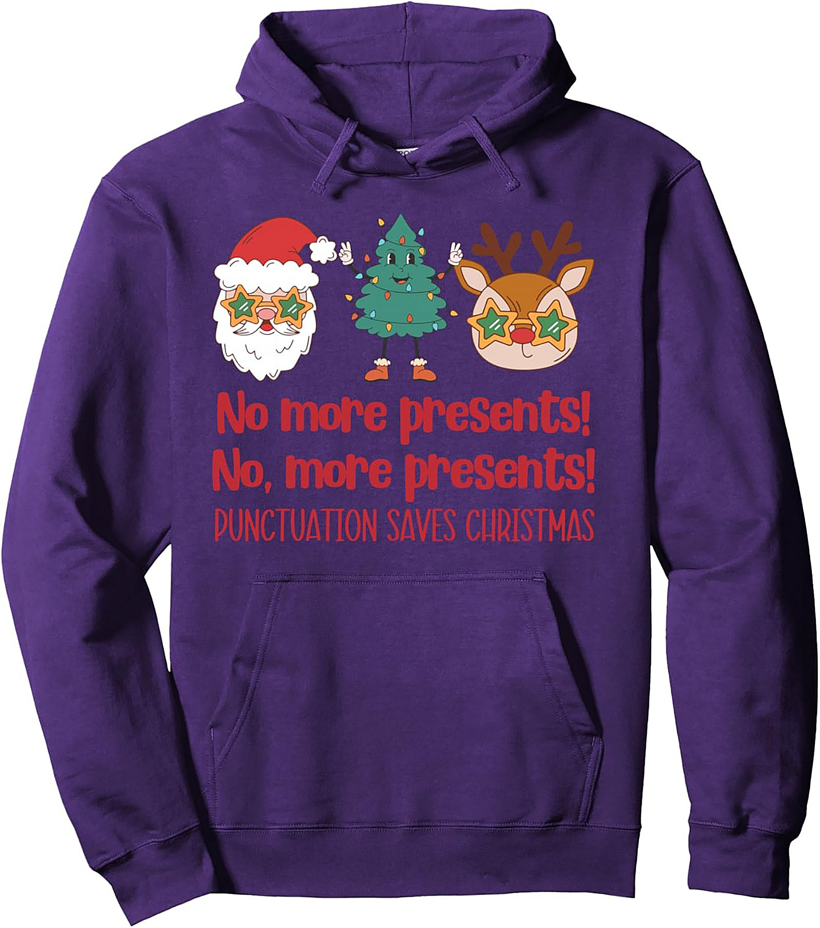 Funny Christmas Punctuation Pullover Hoodie Grammar Joke Gift