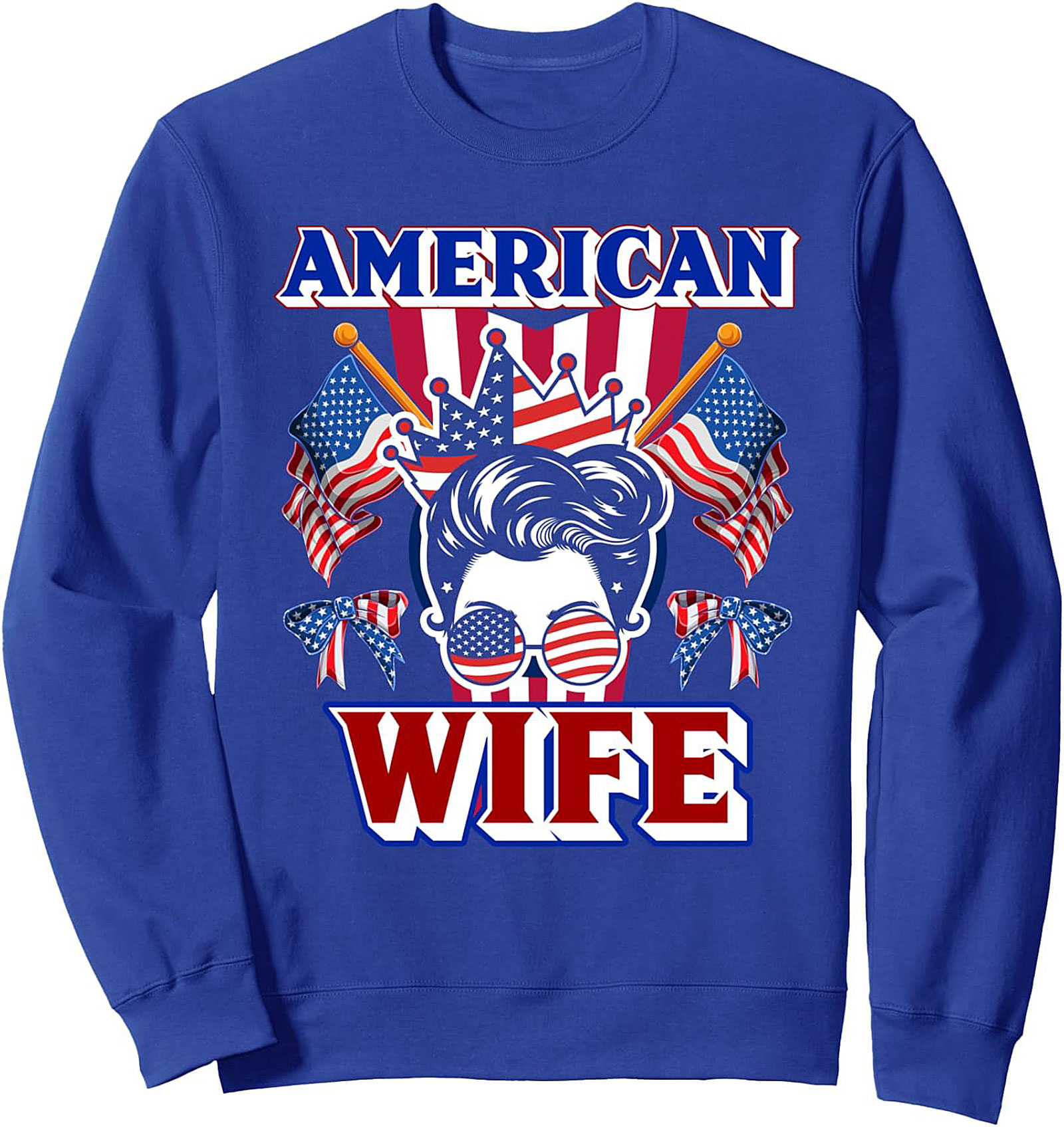 American Wife Crewneck Sweatshirt | Patriotic Gift Idea
