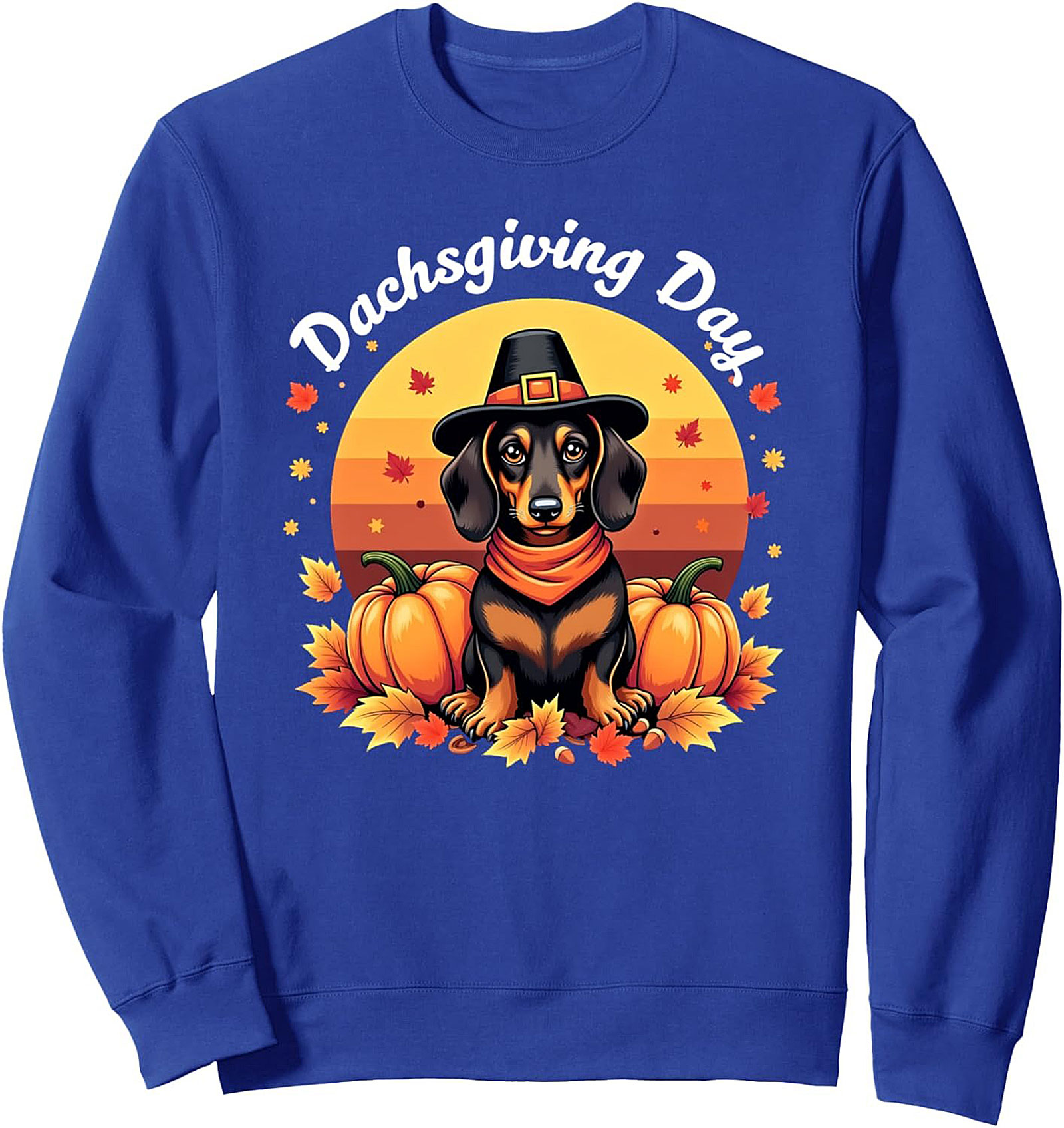 Dachsgiving Crewneck Sweatshirt: Funny Dachshund Thanksgiving Pullover