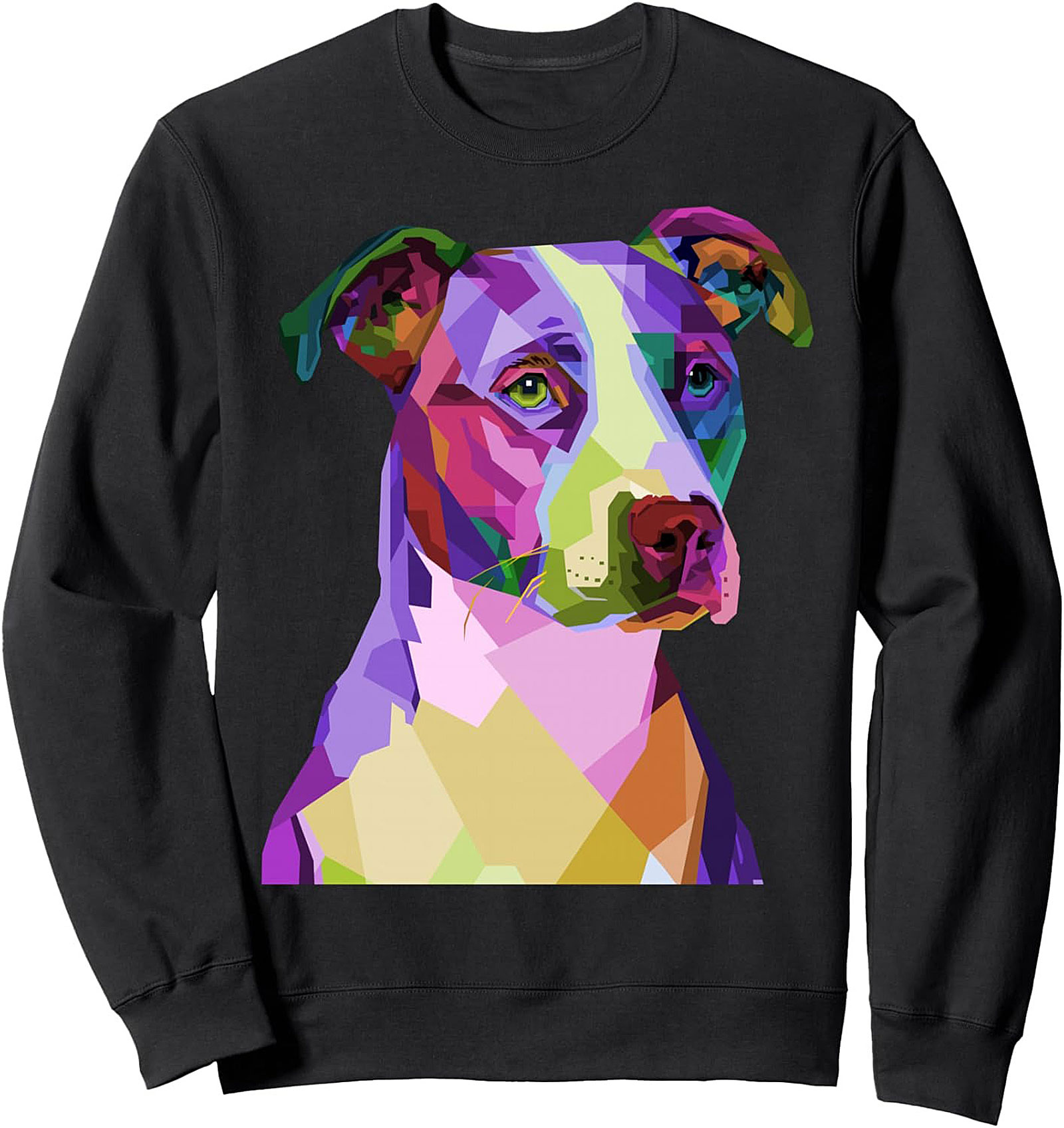 Pitbull Pop Art Crewneck Sweatshirt | Geometric Dog Lover Pullover