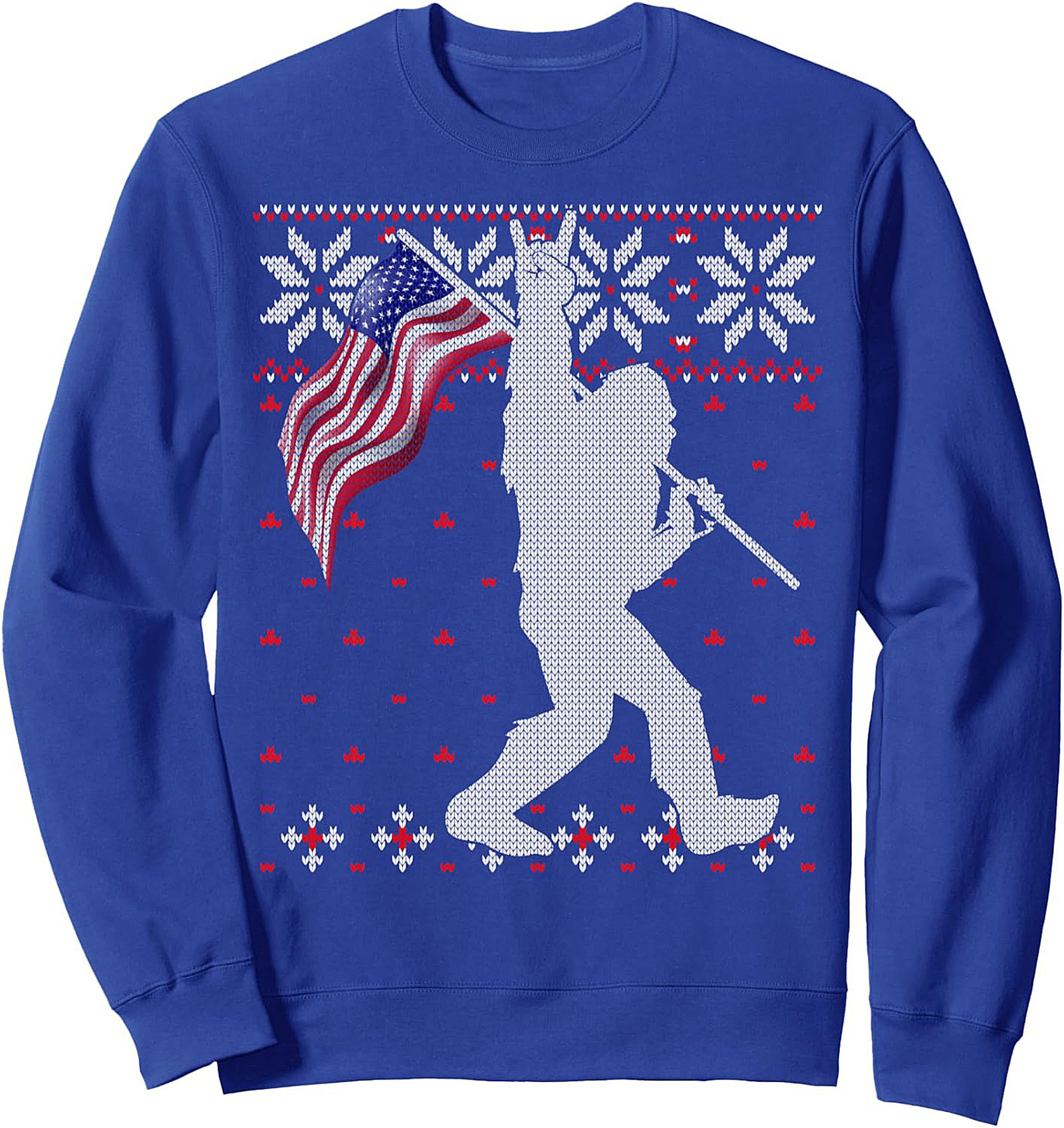 Patriotic Bigfoot Ugly Christmas Crewneck Sweatshirt