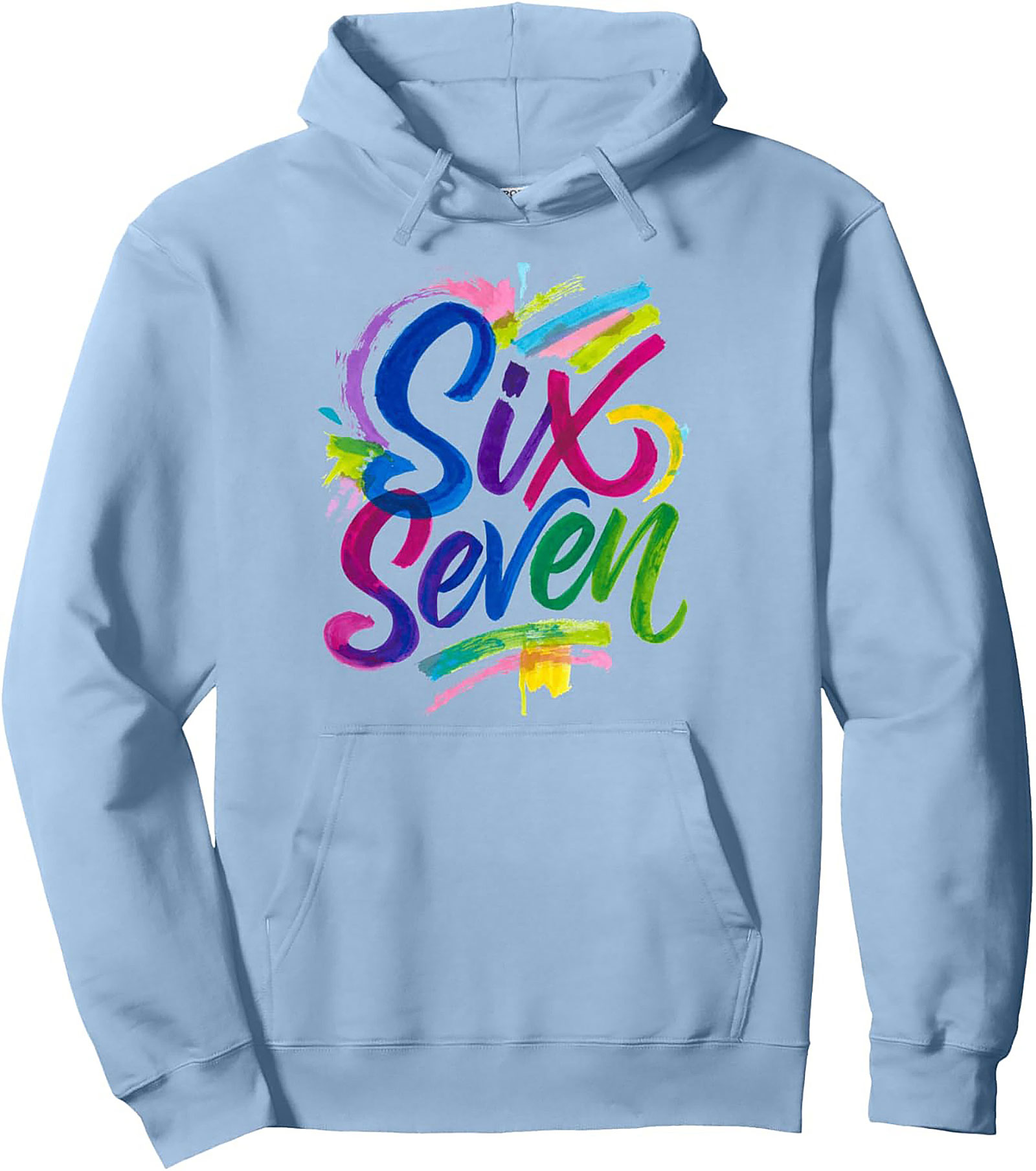 Retro Neon Six Seven Pullover Hoodie 80s Graphic