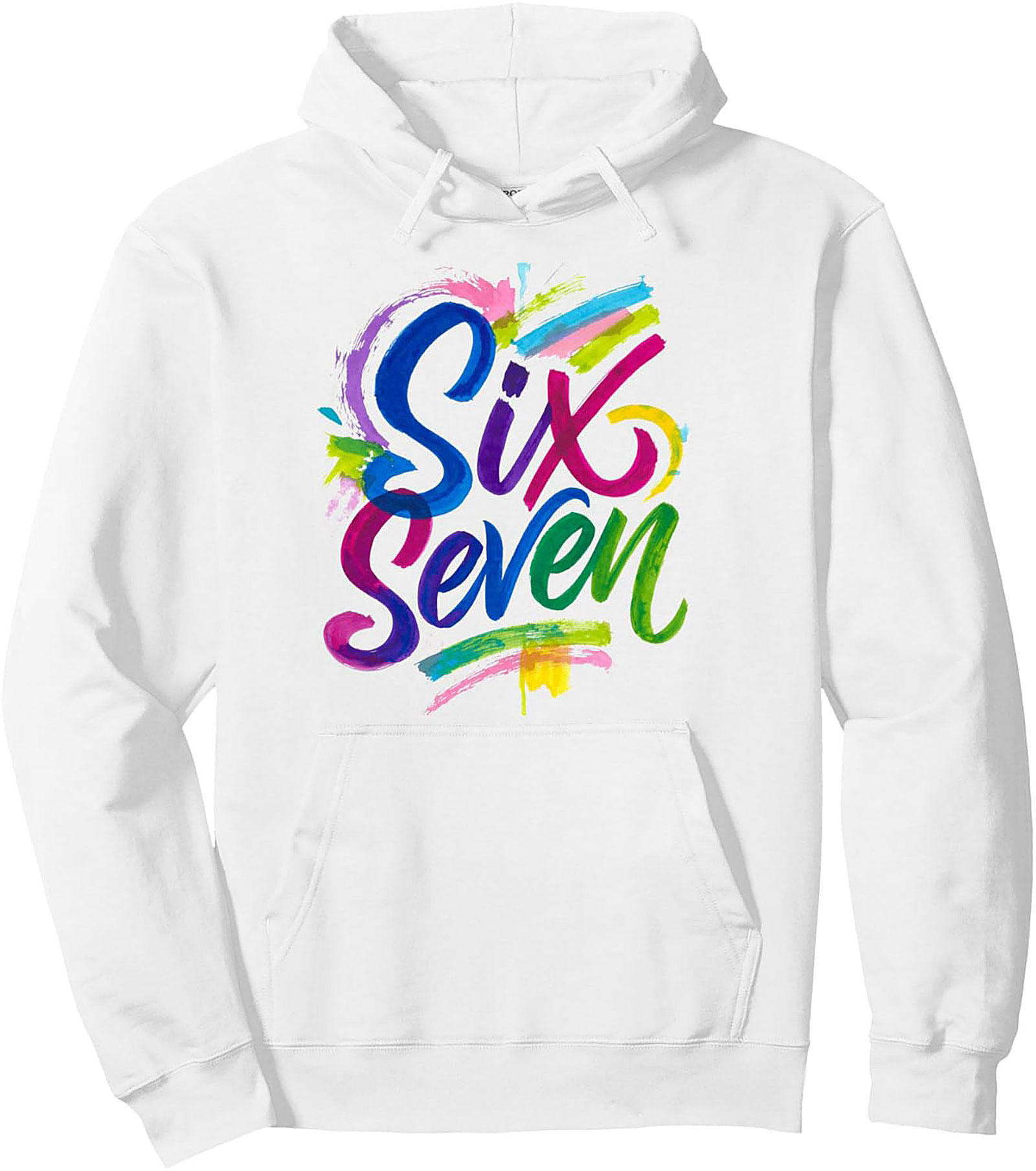 Retro Neon Six Seven Pullover Hoodie 80s Graphic