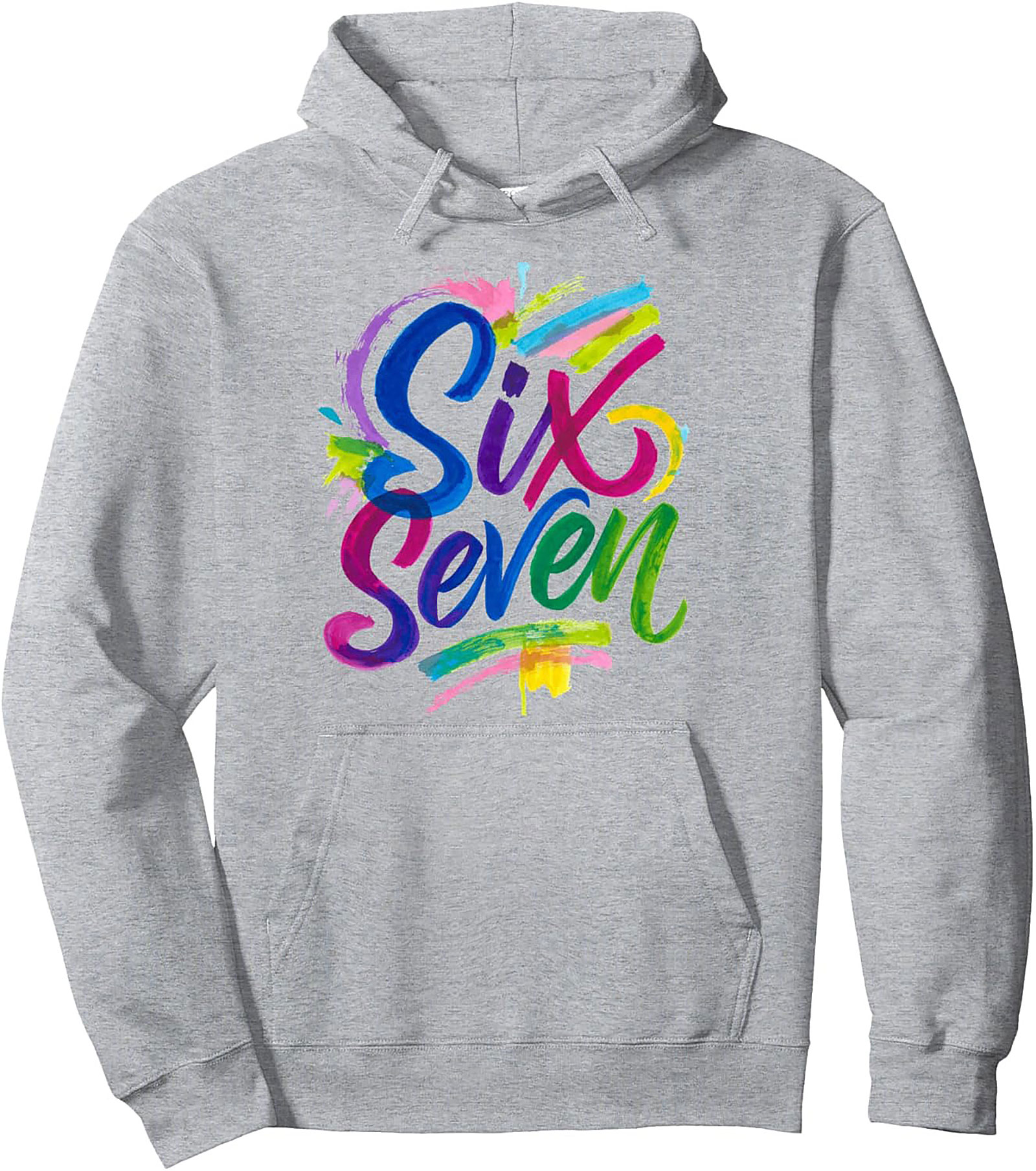 Retro Neon Six Seven Pullover Hoodie 80s Graphic