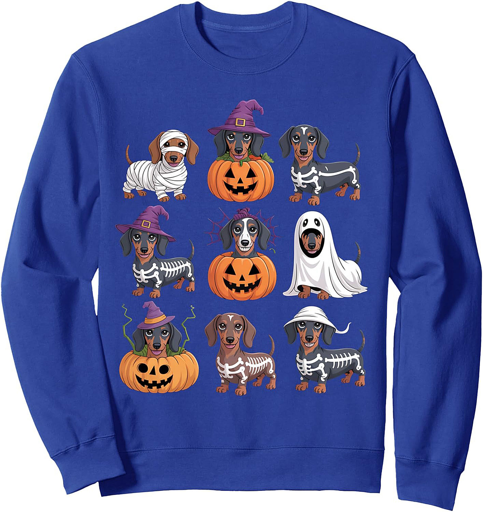 Dachshund Halloween Crewneck Sweatshirt: Wiener Dog Spooky Costume Party