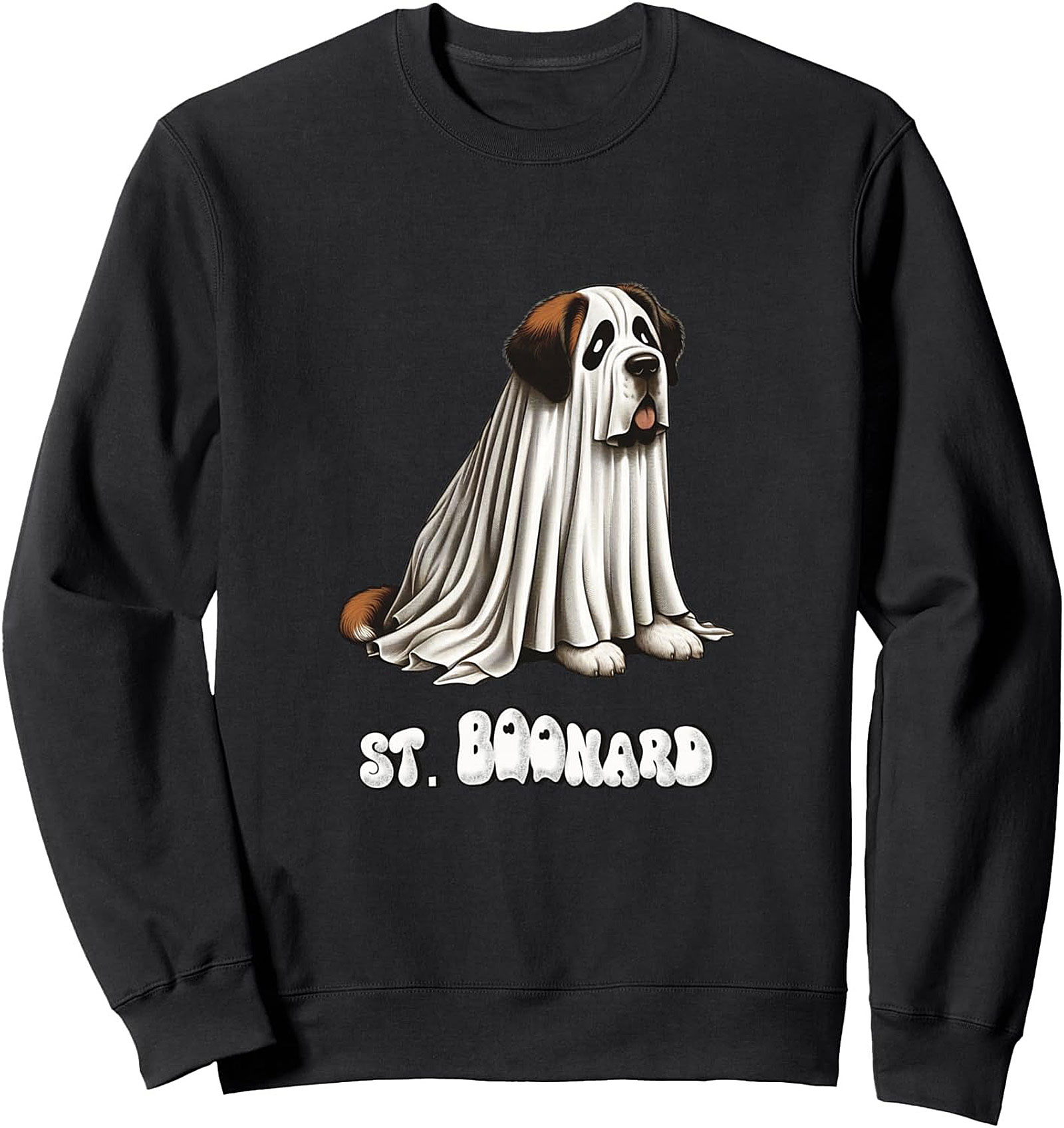 ST. BOONARD Funny Saint Bernard Ghost Sweatshirt - Halloween Dog Crewneck