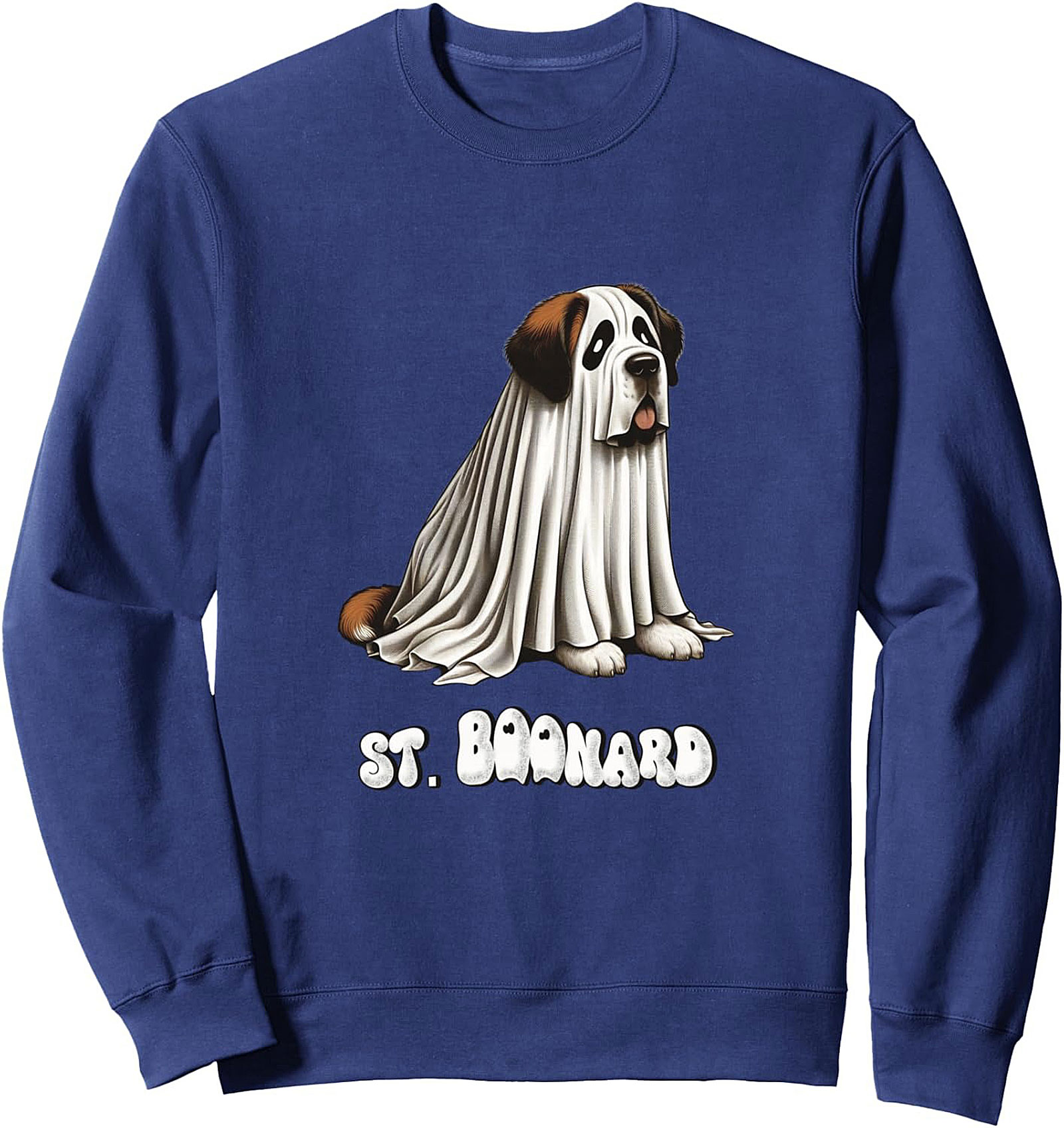 ST. BOONARD Funny Saint Bernard Ghost Sweatshirt - Halloween Dog Crewneck