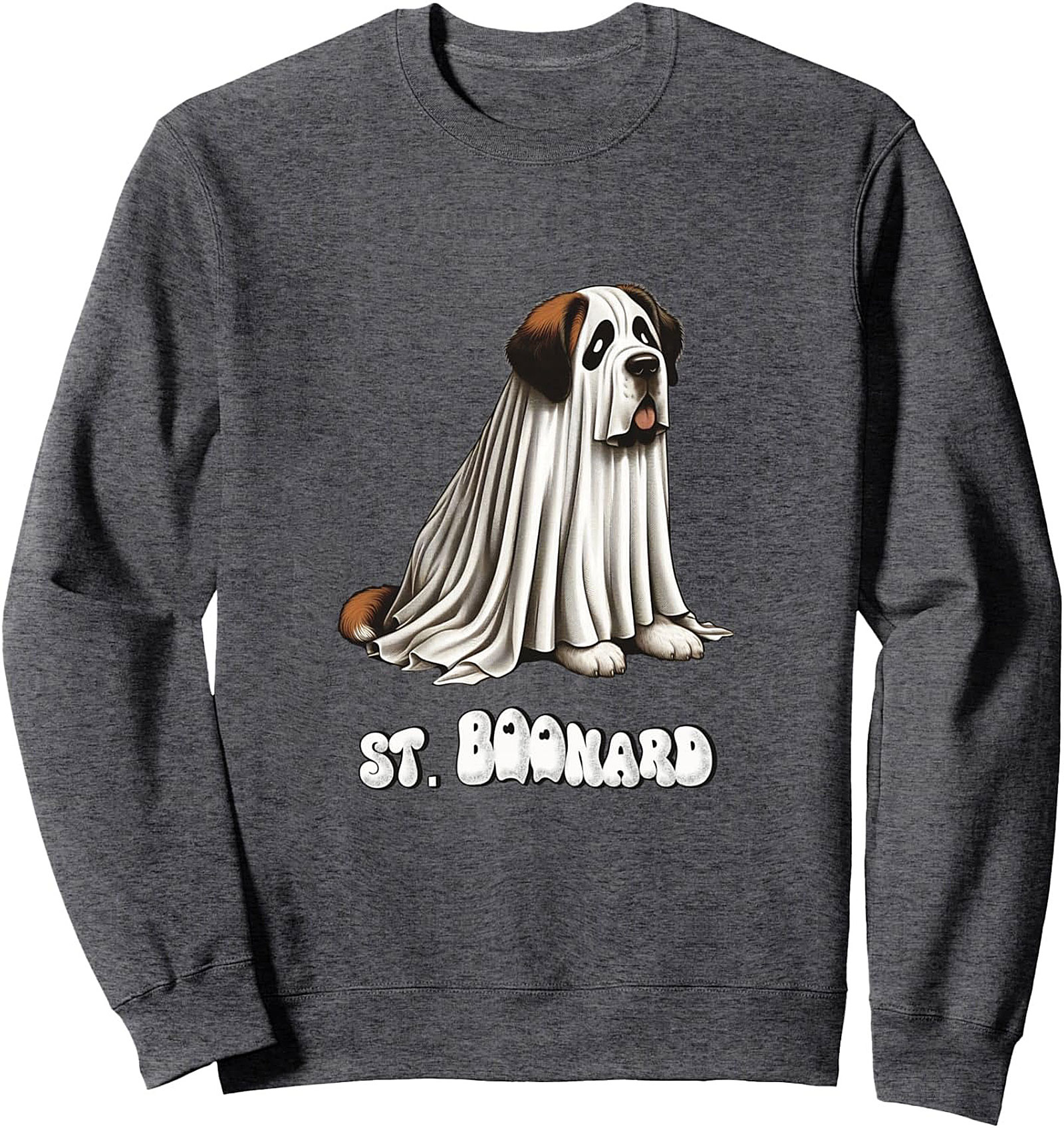 ST. BOONARD Funny Saint Bernard Ghost Sweatshirt - Halloween Dog Crewneck