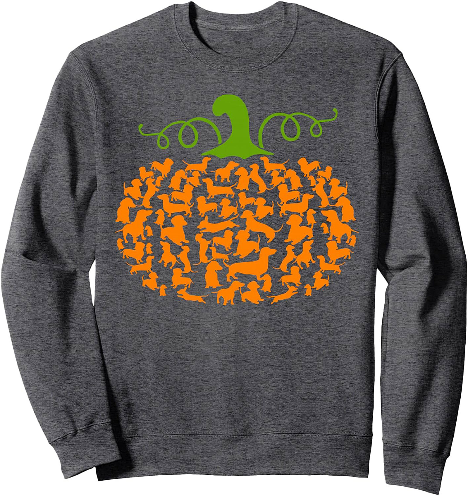 Dachshund Pumpkin Crewneck Sweatshirt | Wiener Dog Halloween Pullover