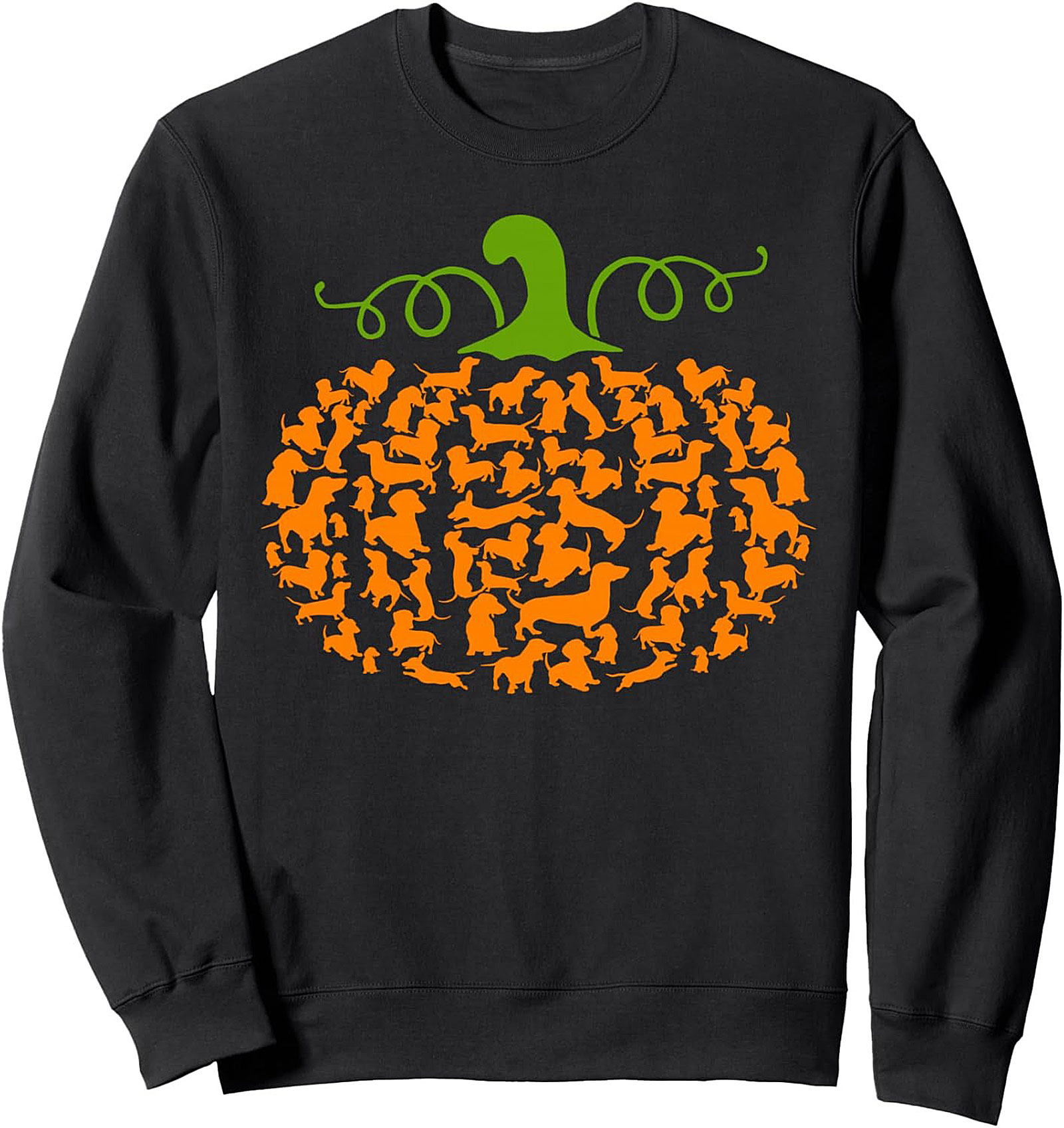 Dachshund Pumpkin Crewneck Sweatshirt | Wiener Dog Halloween Pullover