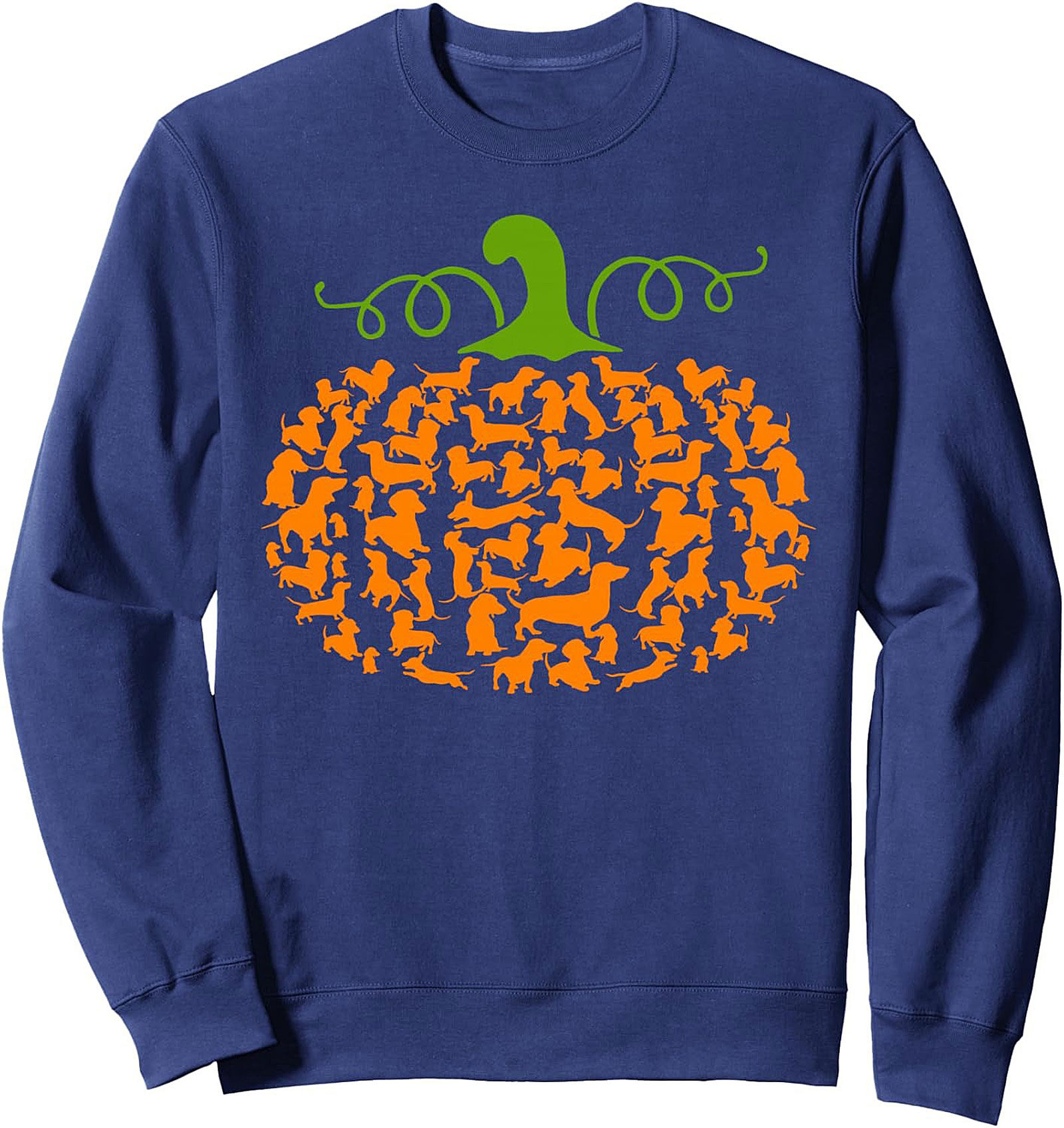 Dachshund Pumpkin Crewneck Sweatshirt | Wiener Dog Halloween Pullover
