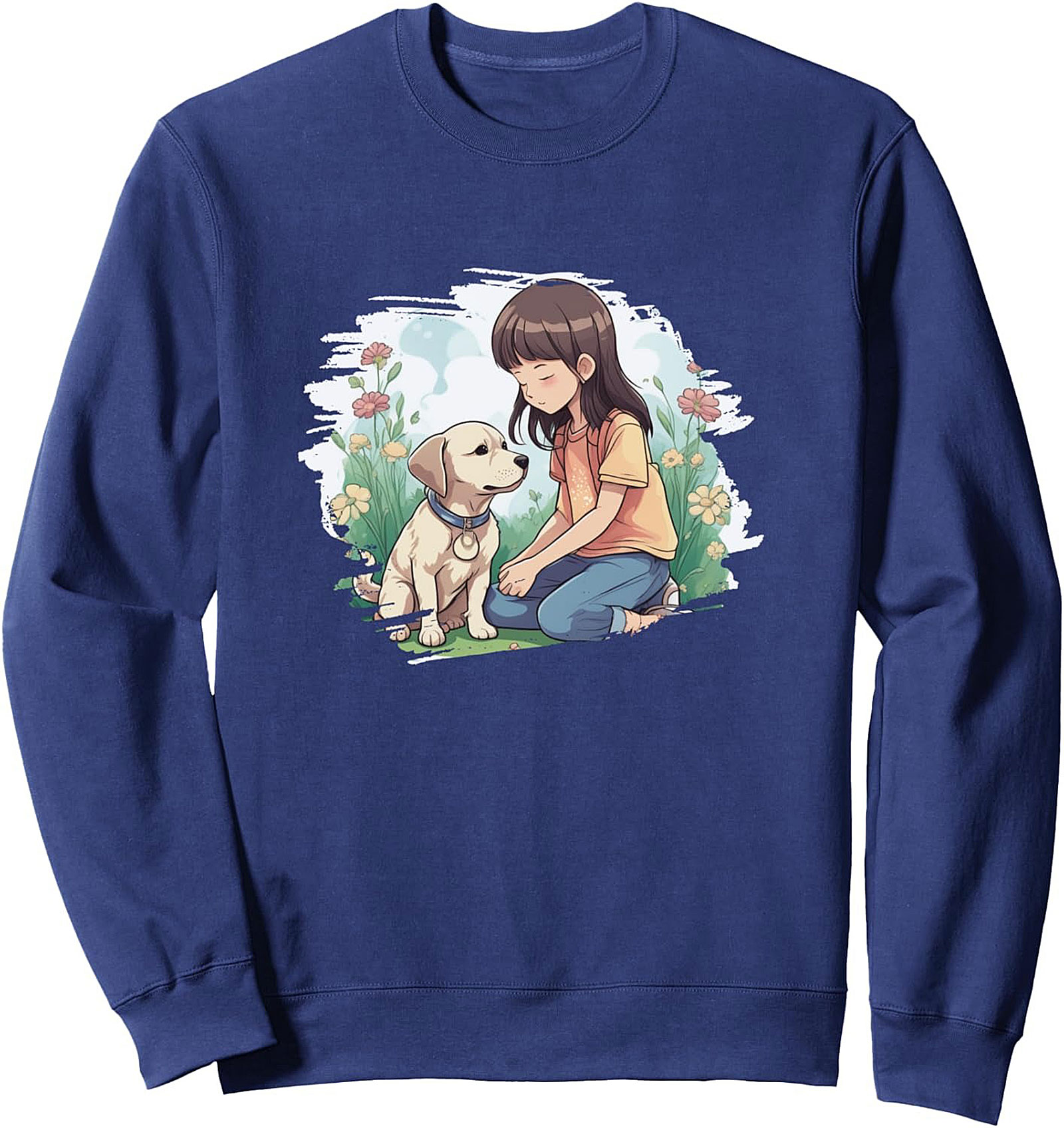 The Best Friend Anime Style Dog Lover Graphic Sweatshirt