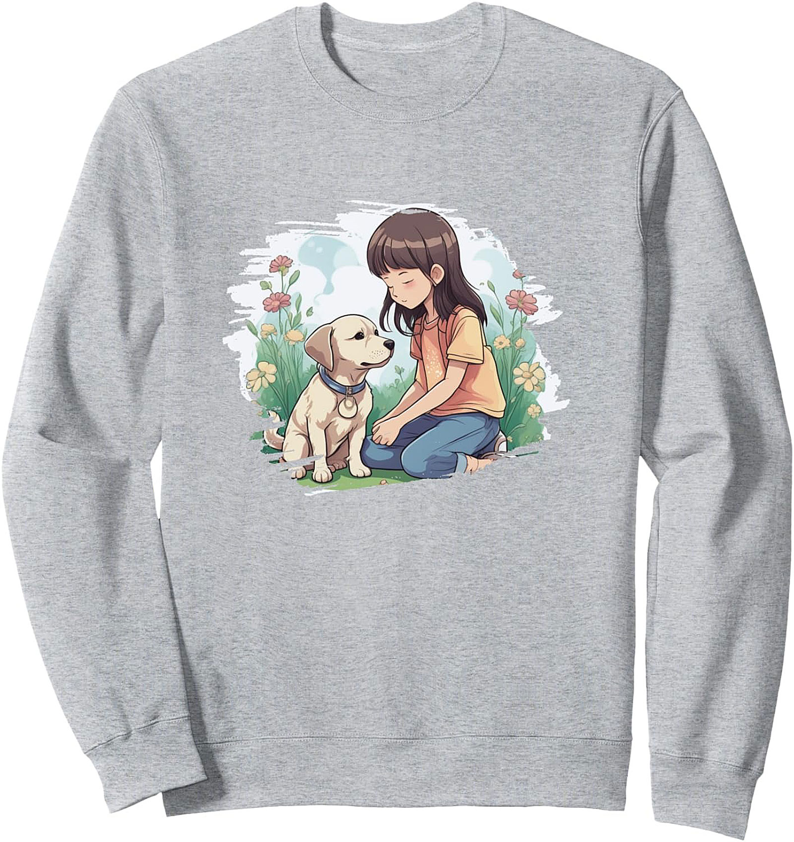 The Best Friend Anime Style Dog Lover Graphic Sweatshirt