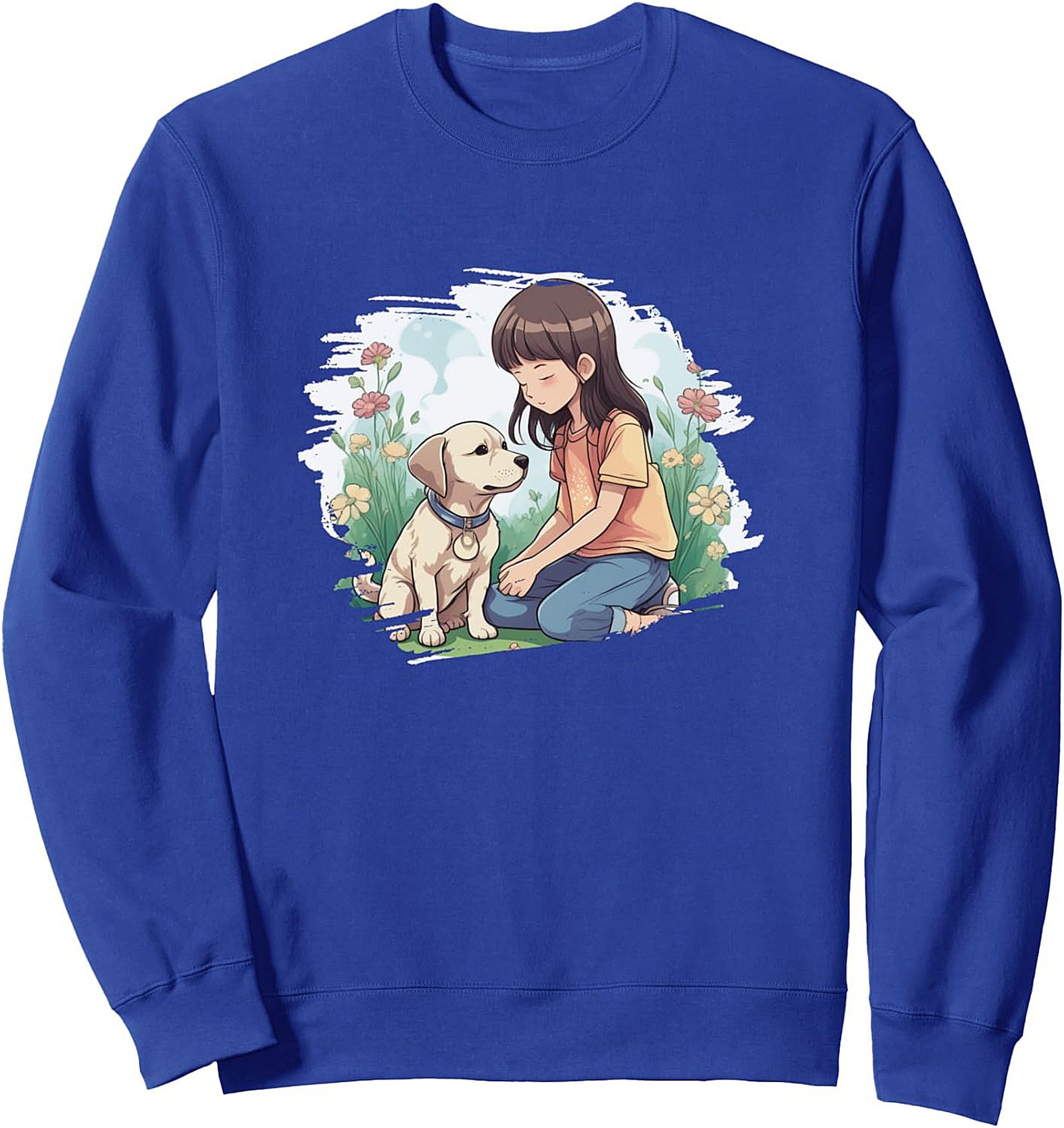 The Best Friend Anime Style Dog Lover Graphic Sweatshirt