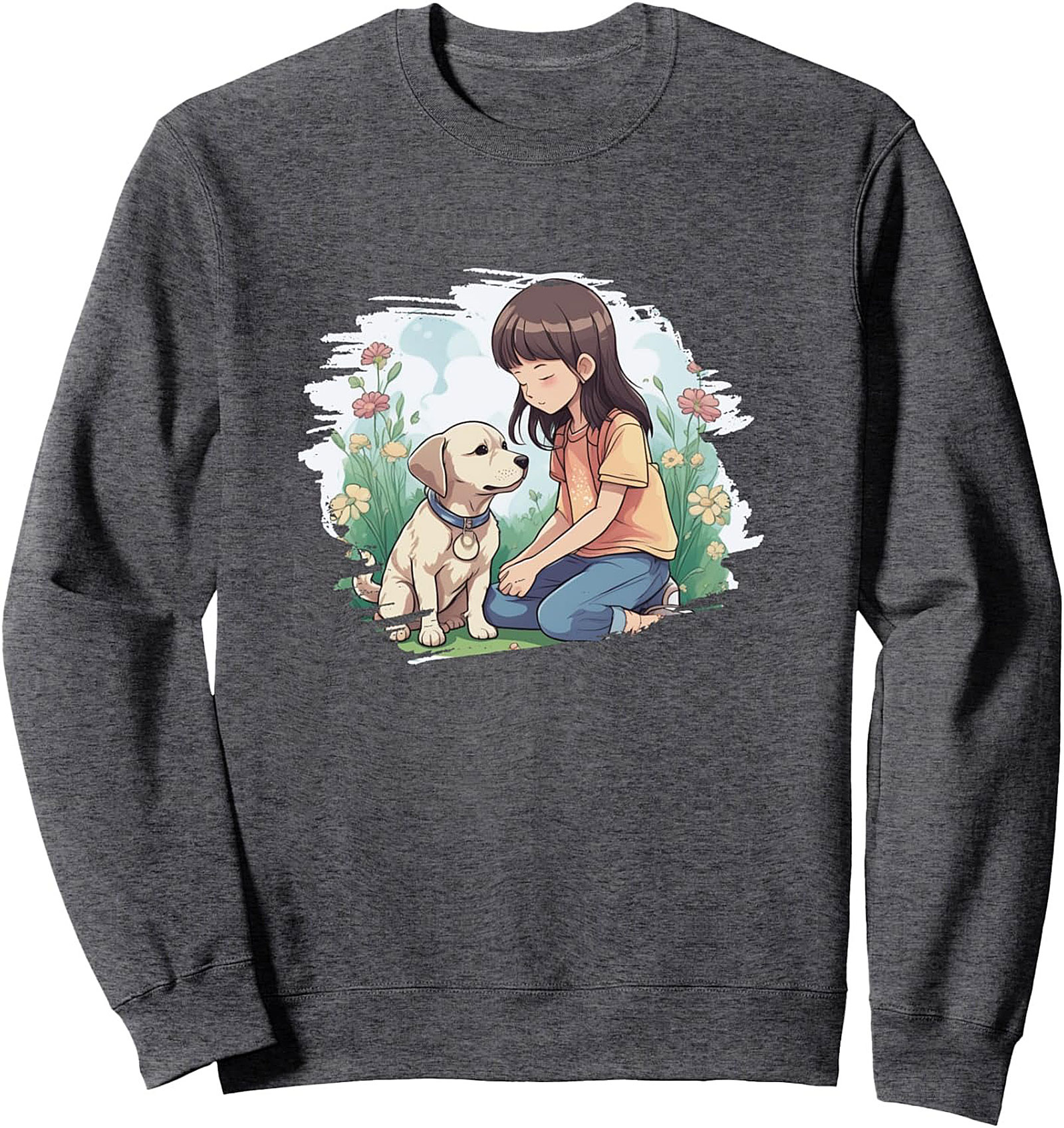 The Best Friend Anime Style Dog Lover Graphic Sweatshirt