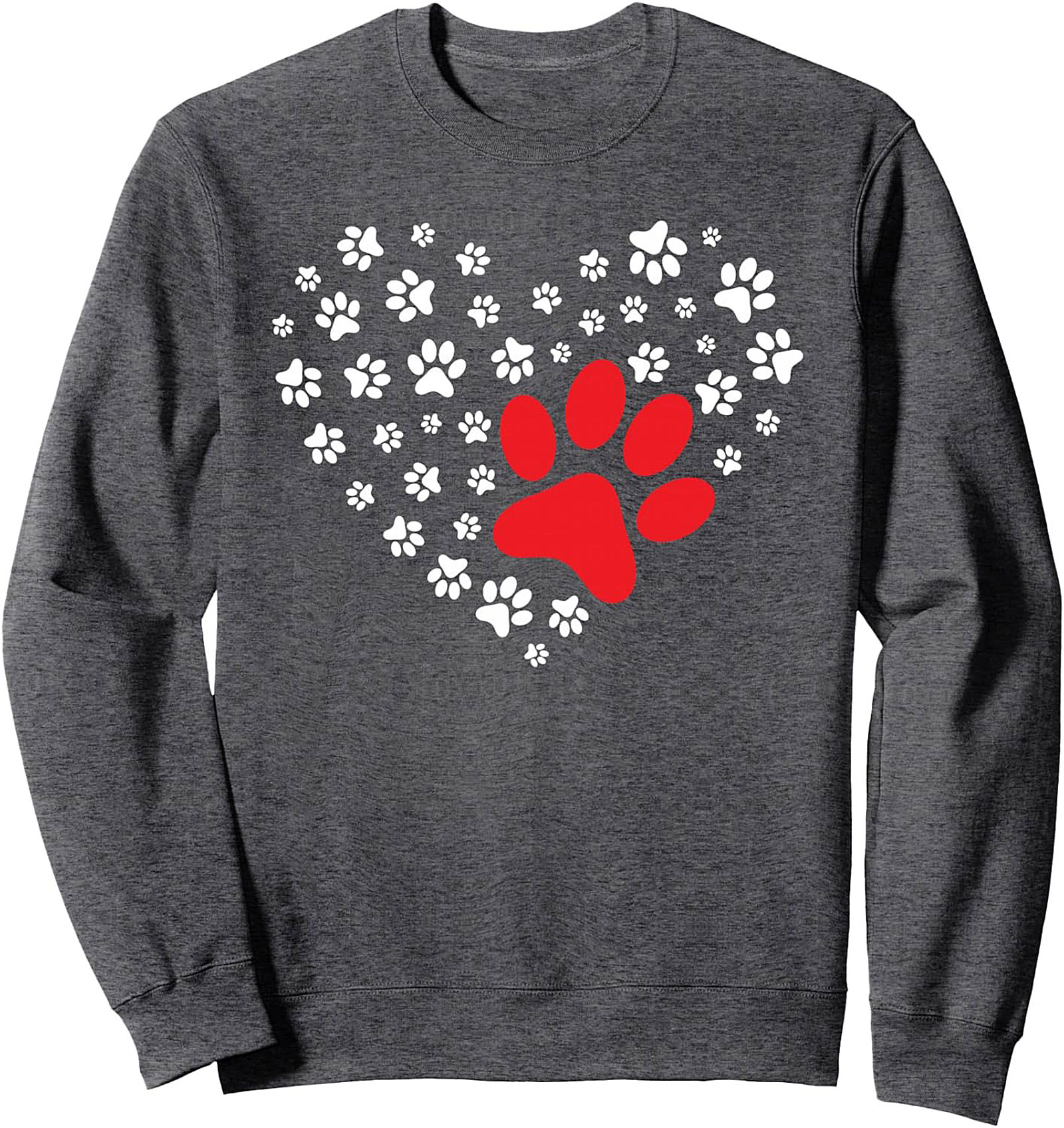 Dog Paw Heart Crewneck Sweatshirt | The Ultimate Dog Lover Pullover