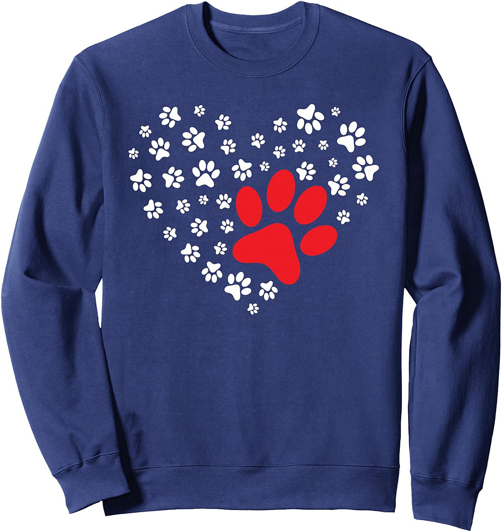 Dog Paw Heart Crewneck Sweatshirt | The Ultimate Dog Lover Pullover