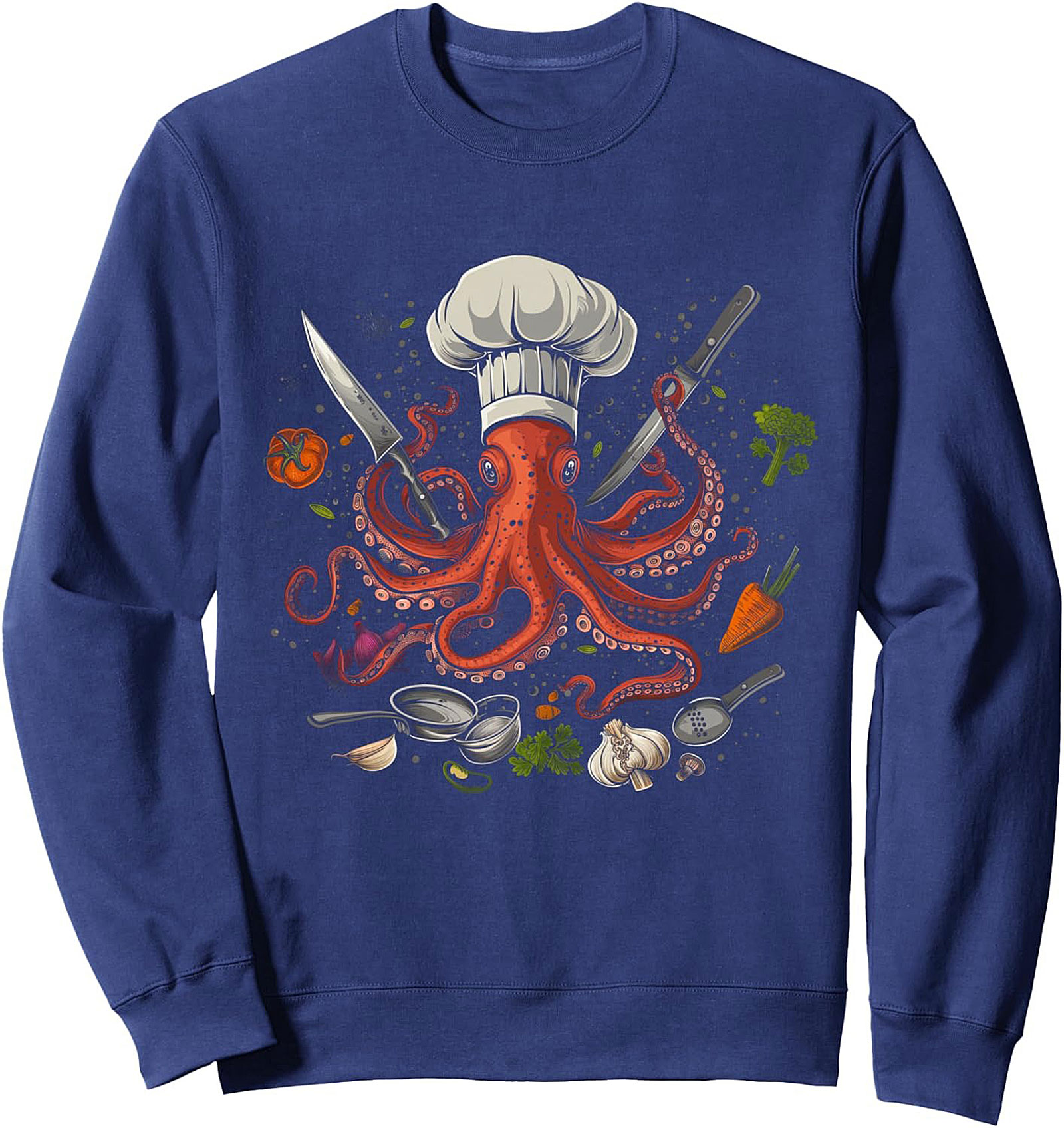 Octopus Chef T-Shirt Funny Cooking Graphic Tee Unisex