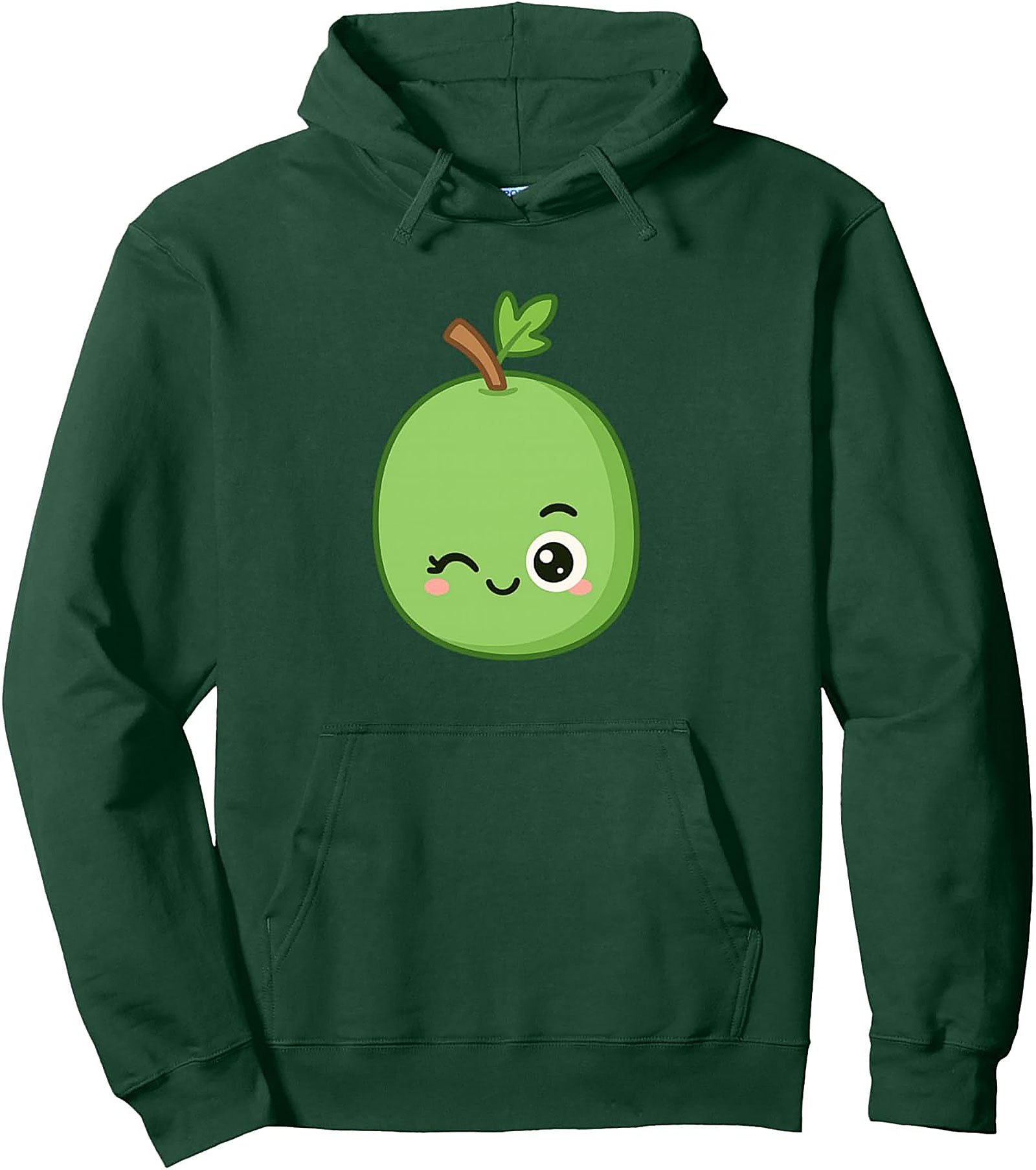 Kawaii Winking Lime Graphic Hoodie Cozy Pullover