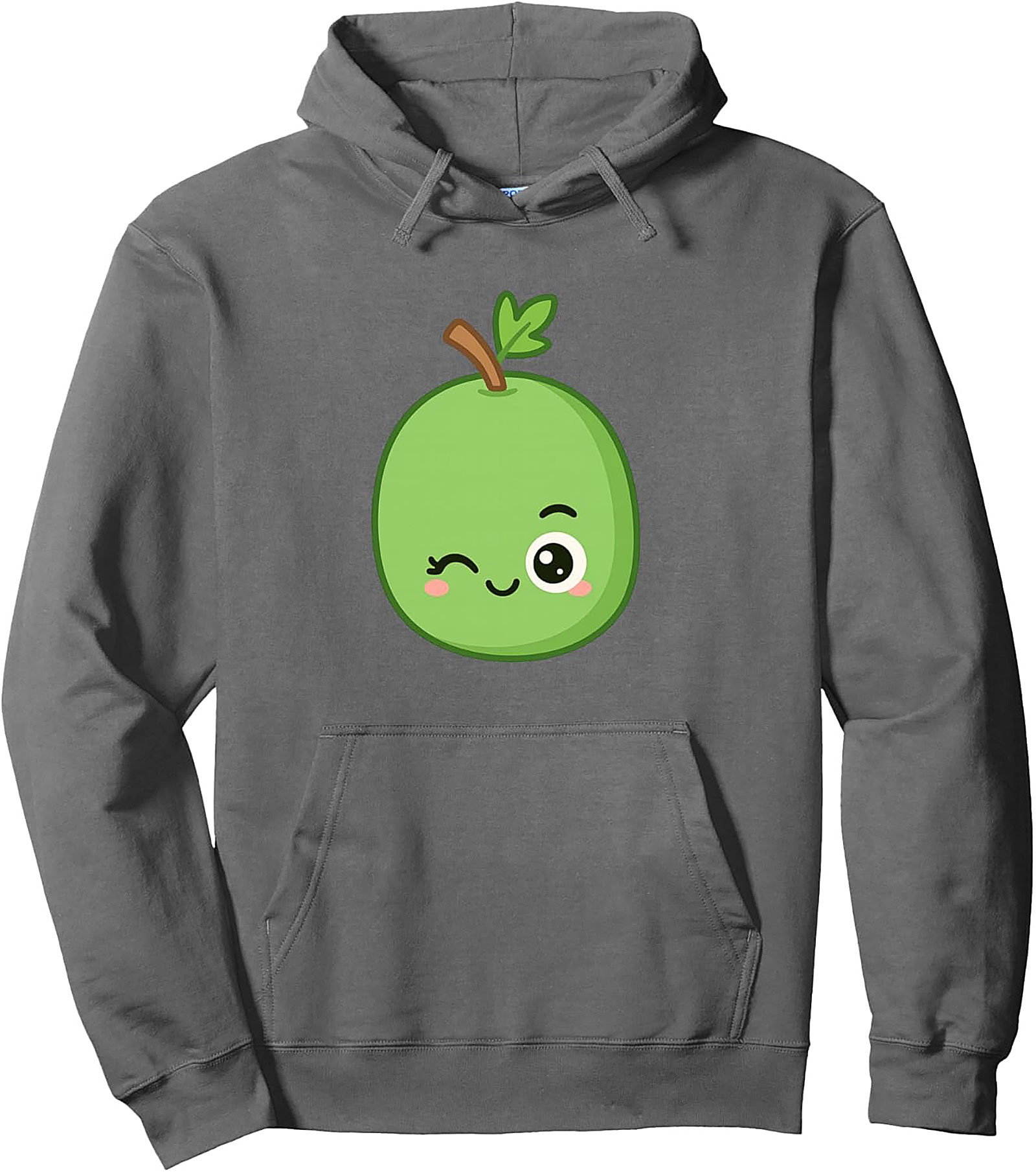 Kawaii Winking Lime Graphic Hoodie Cozy Pullover