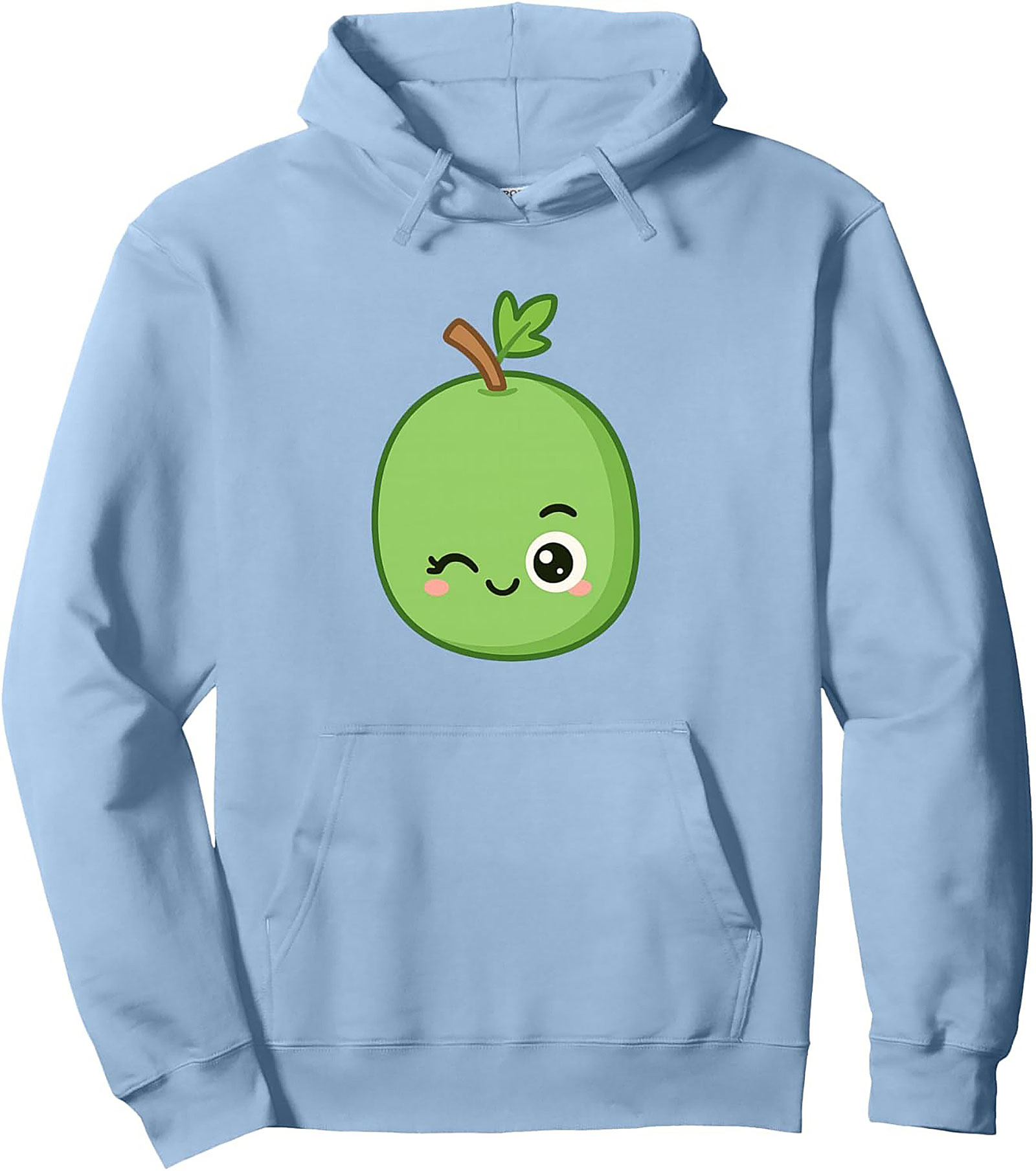 Kawaii Winking Lime Graphic Hoodie Cozy Pullover