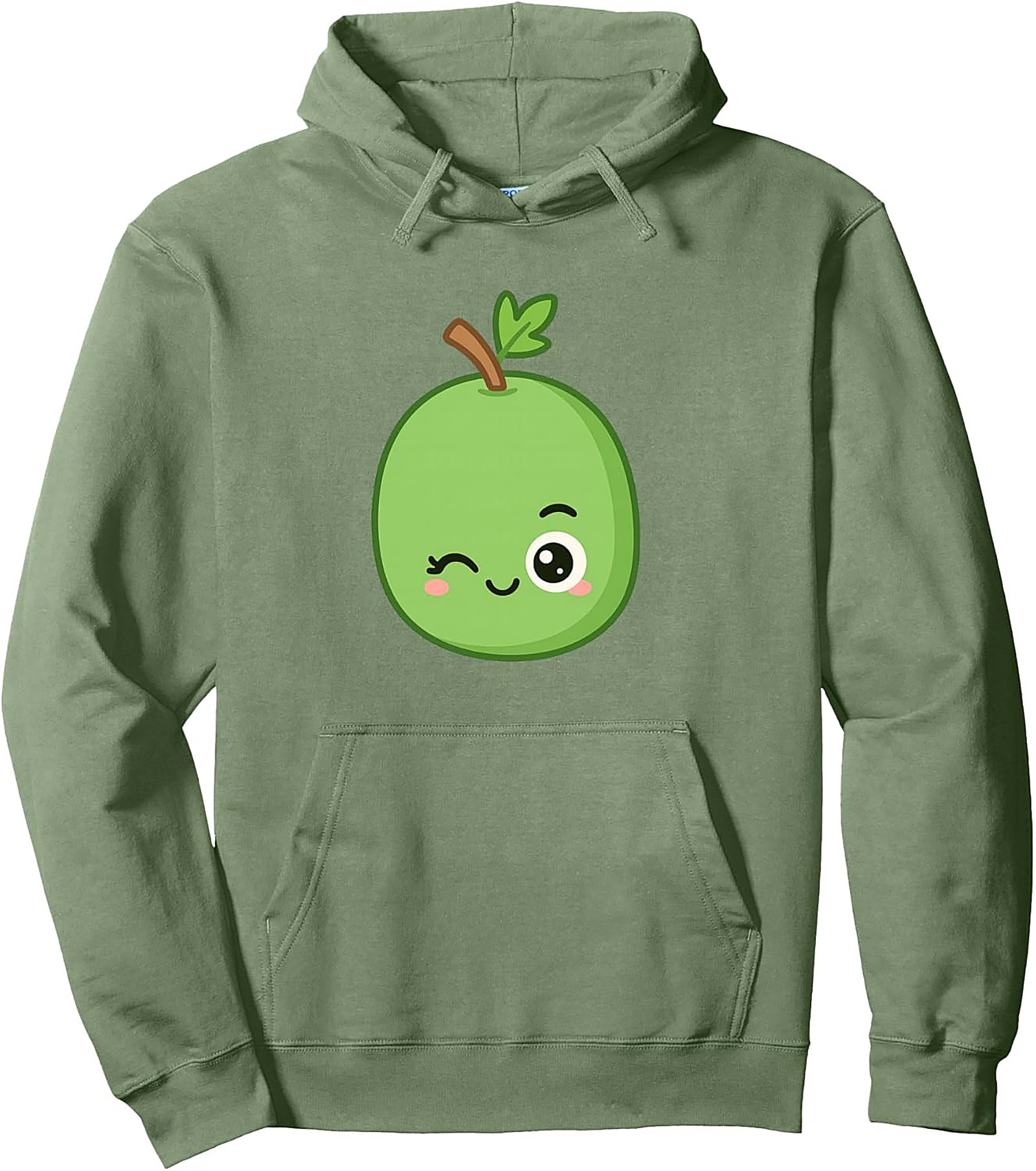 Kawaii Winking Lime Graphic Hoodie Cozy Pullover