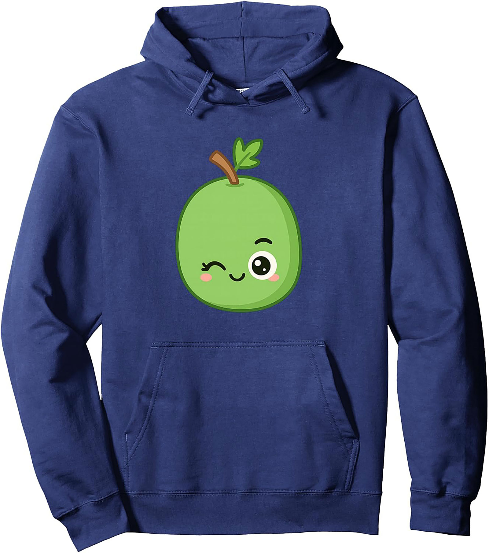 Kawaii Winking Lime Graphic Hoodie Cozy Pullover