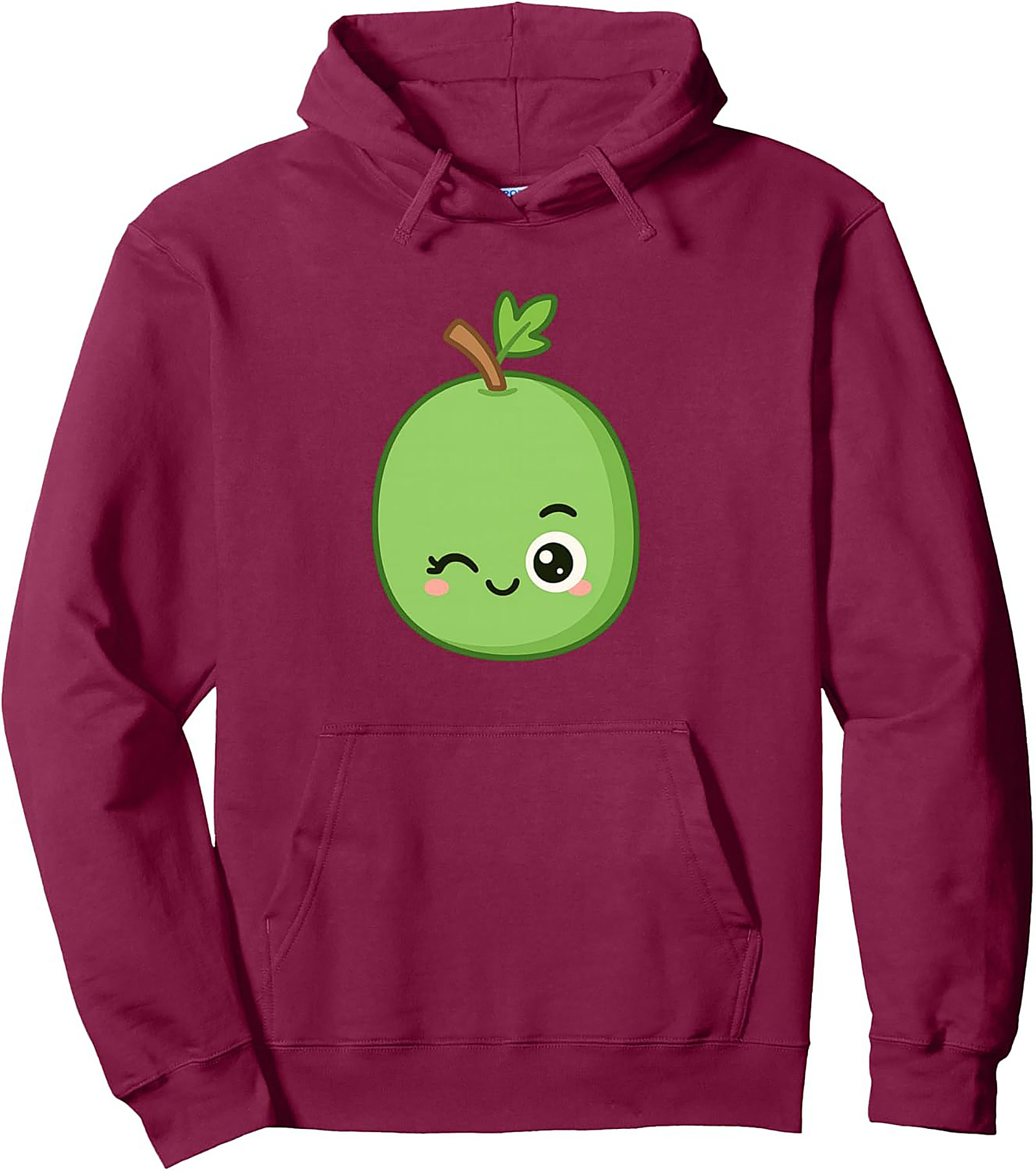 Kawaii Winking Lime Graphic Hoodie Cozy Pullover