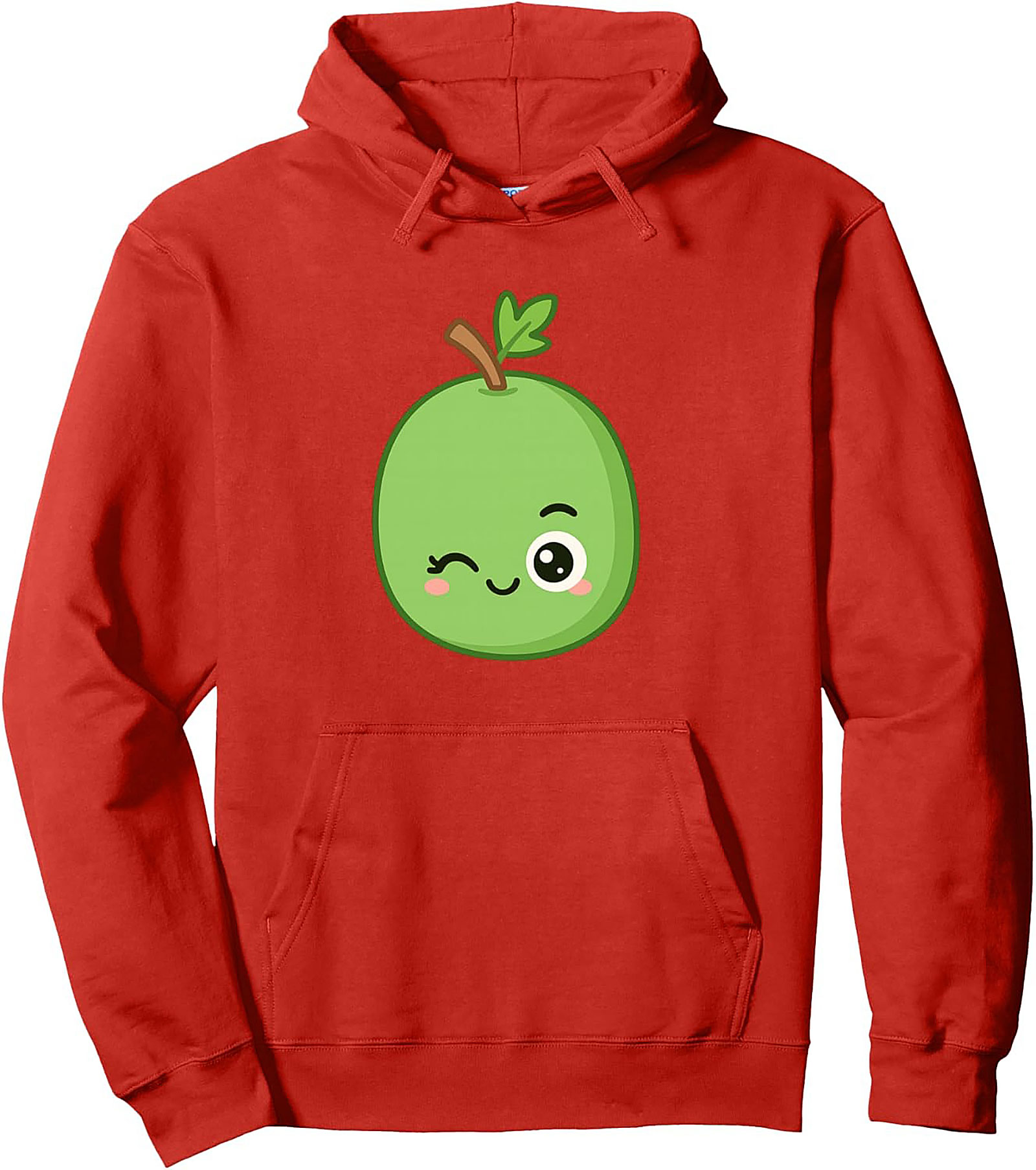 Kawaii Winking Lime Graphic Hoodie Cozy Pullover