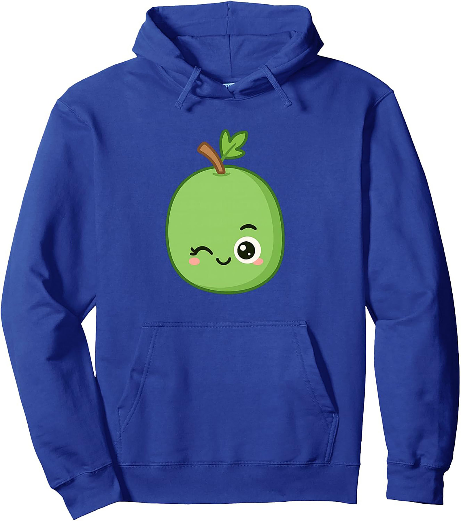 Kawaii Winking Lime Graphic Hoodie Cozy Pullover