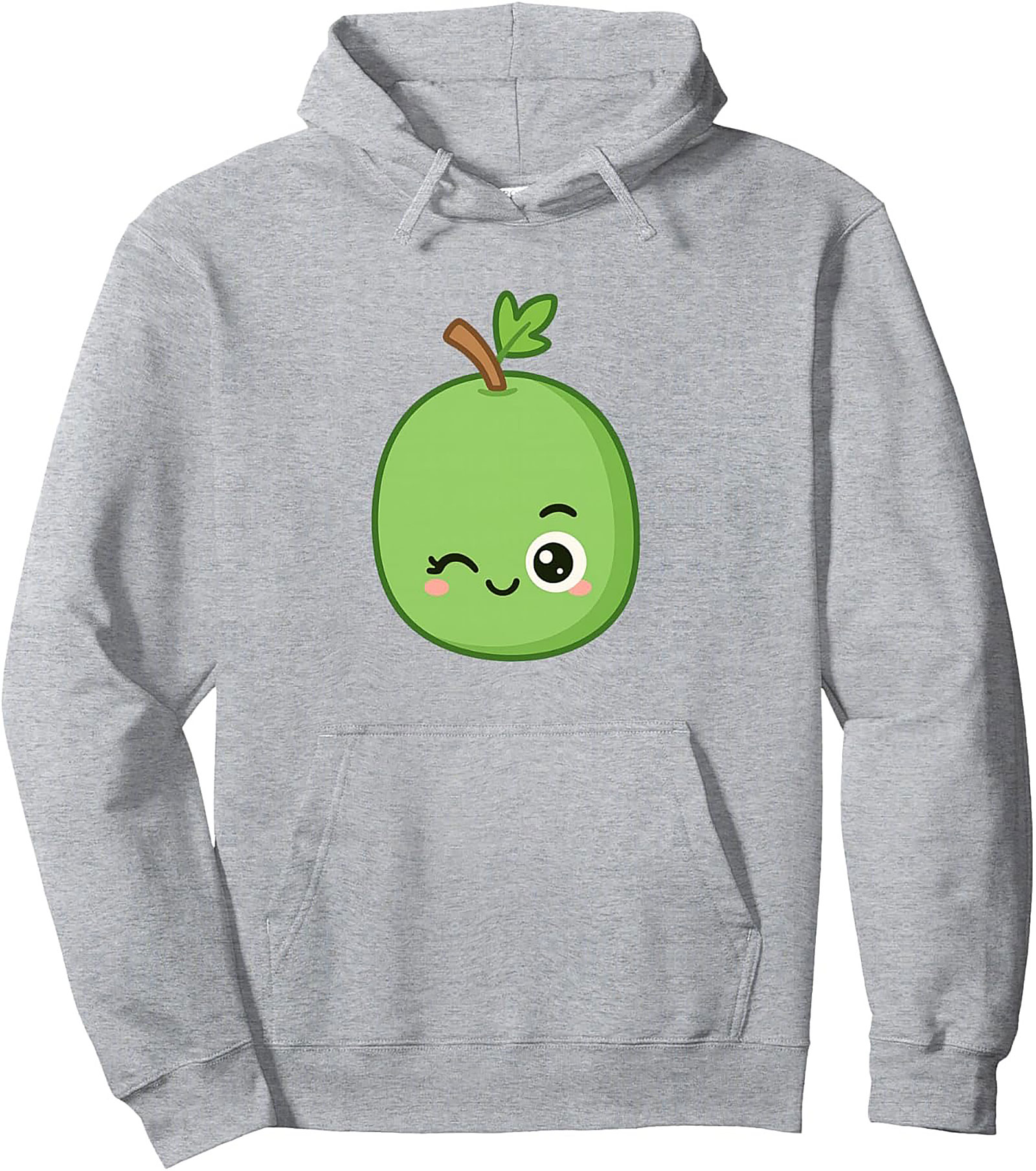 Kawaii Winking Lime Graphic Hoodie Cozy Pullover