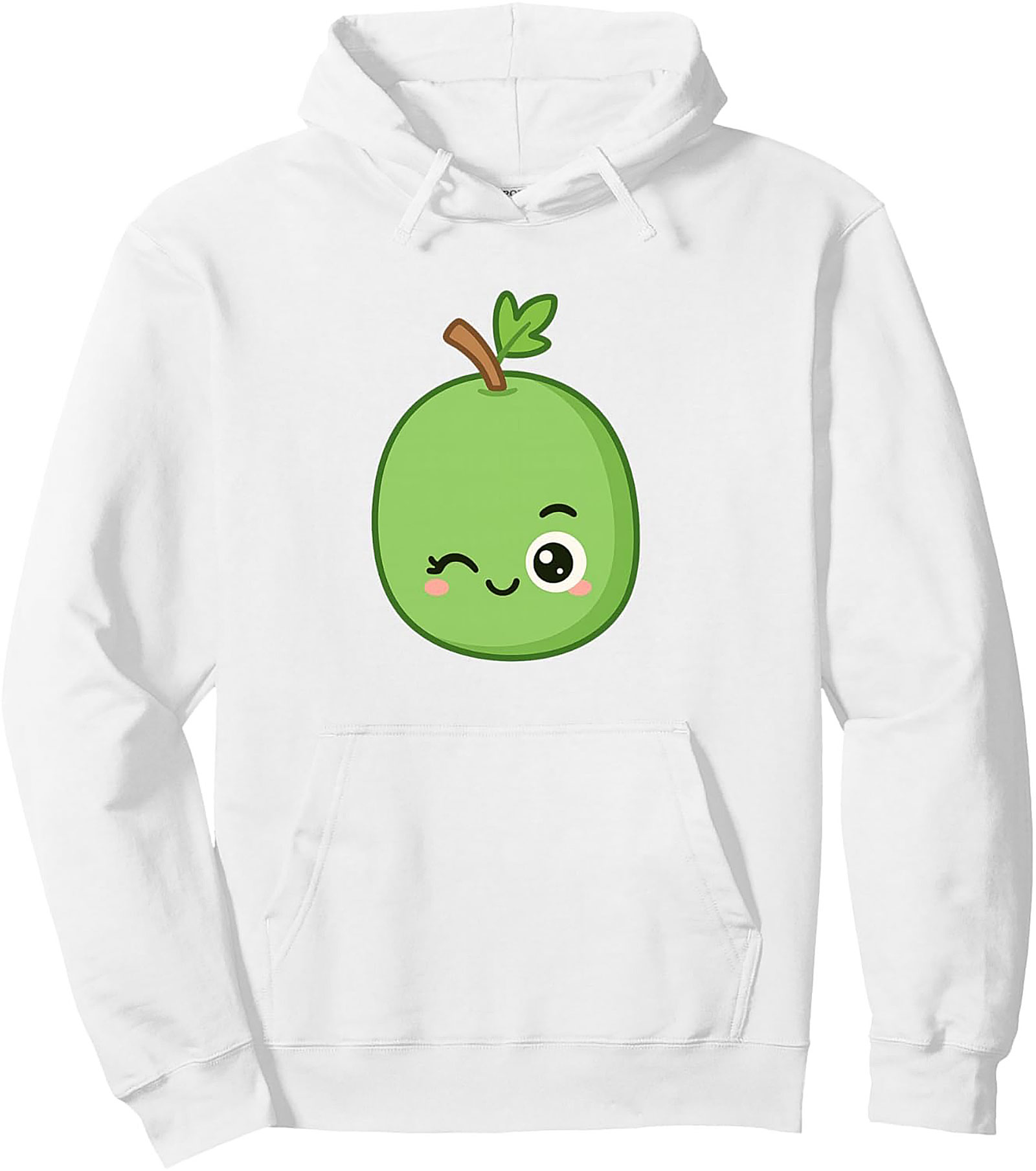Kawaii Winking Lime Graphic Hoodie Cozy Pullover