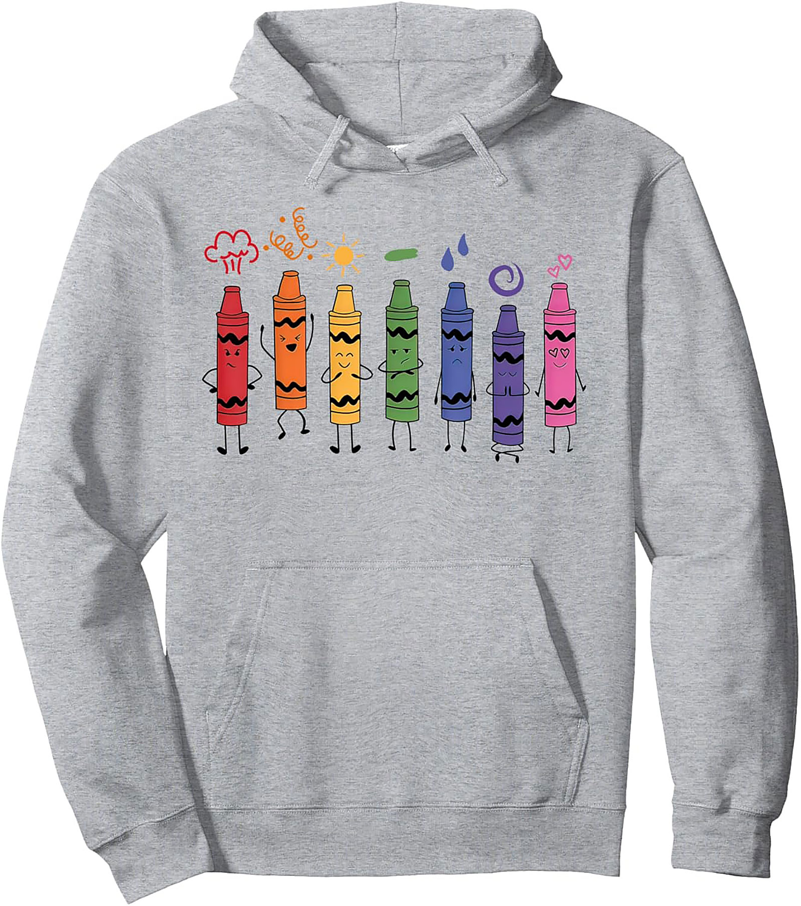 Emotional Crayons Pullover Hoodie Cozy Teacher Gift