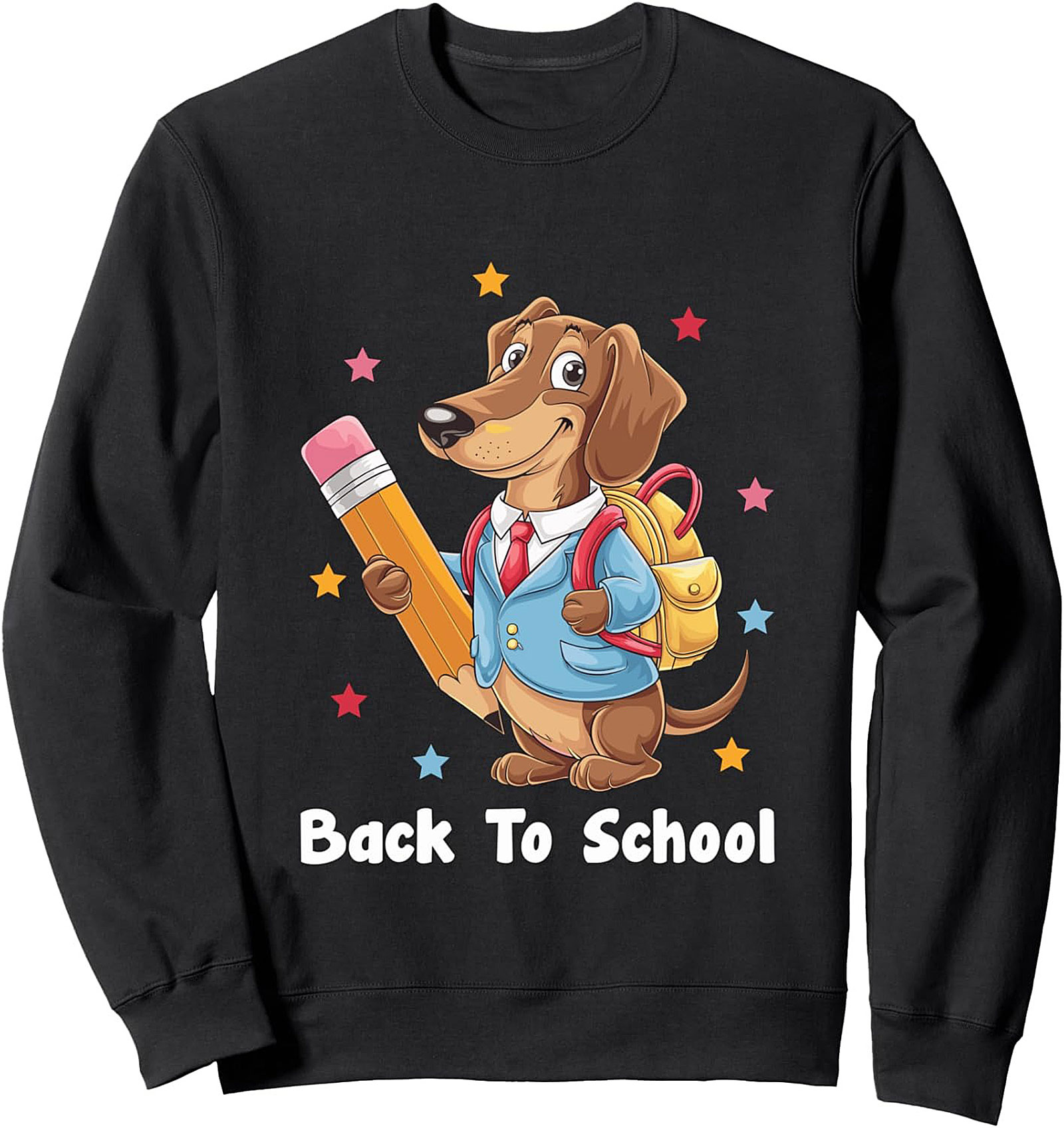 The Happy Dachshund Back To School Crewneck Sweatshirt