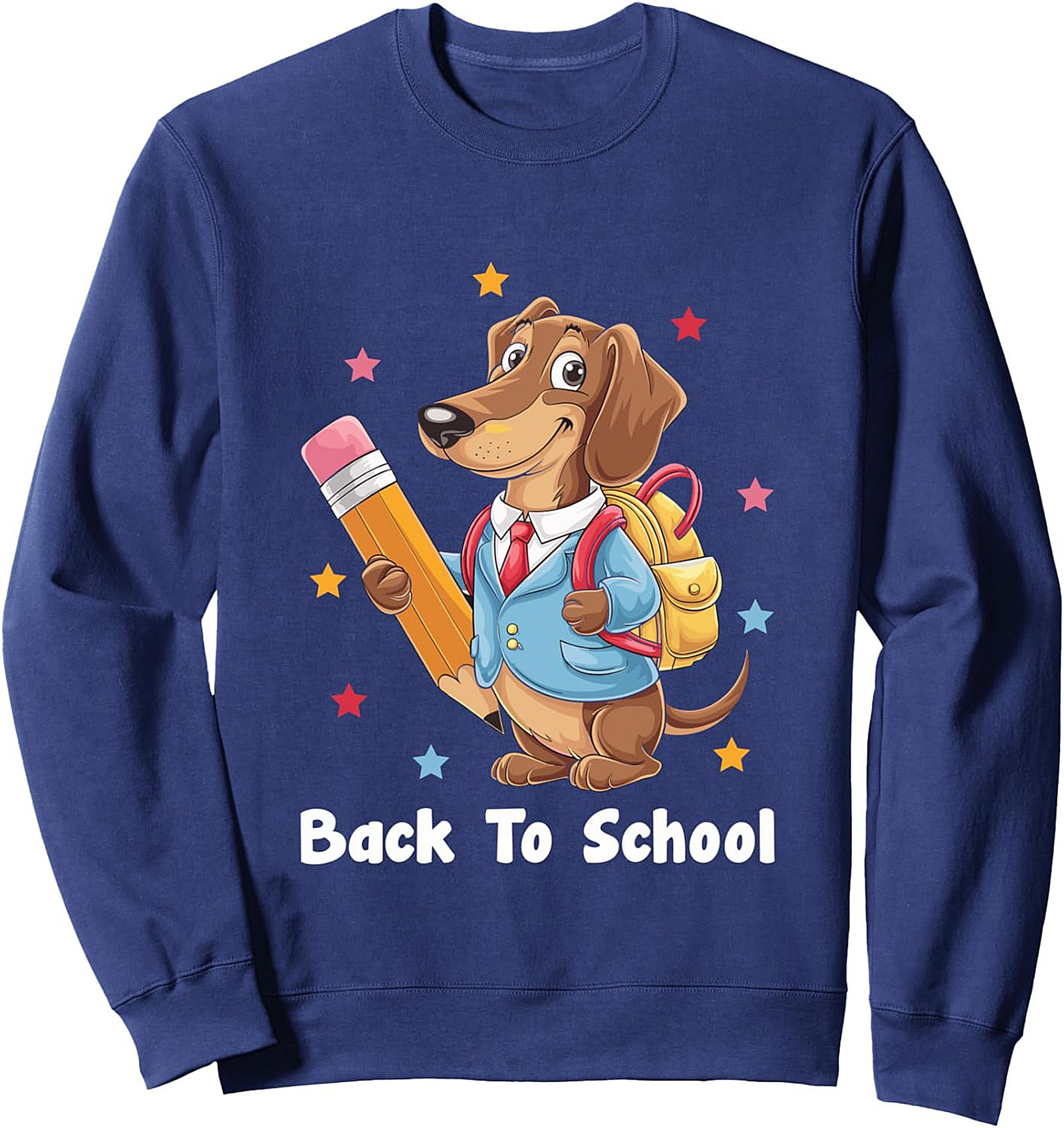 The Happy Dachshund Back To School Crewneck Sweatshirt