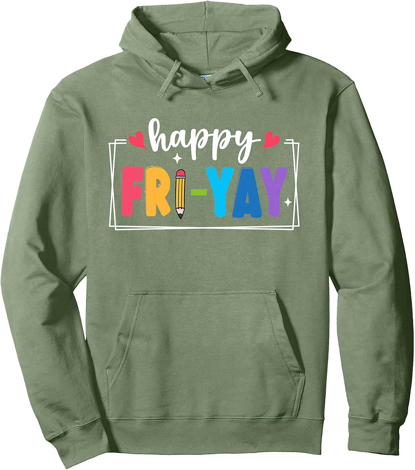 Happy Fri-Yay Teacher Graphic Hoodie Cozy Pullover