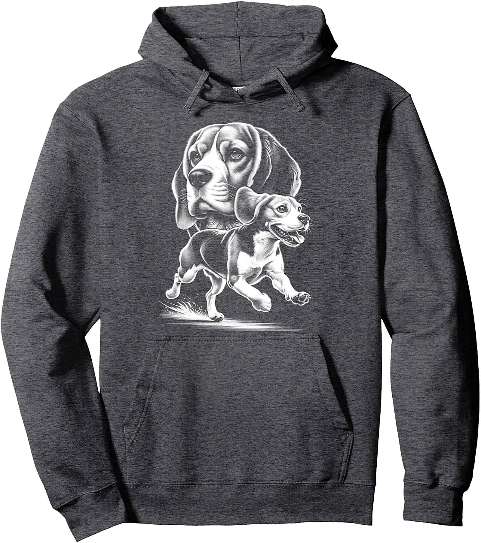 Majestic Beagle Graphic Hoodie - Running Pup Pullover