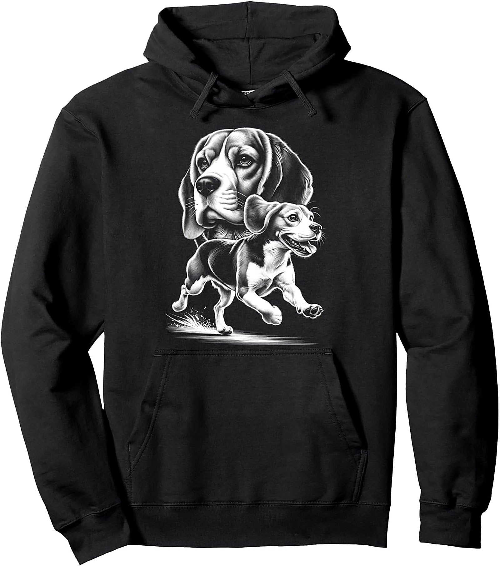 Majestic Beagle Graphic Hoodie - Running Pup Pullover
