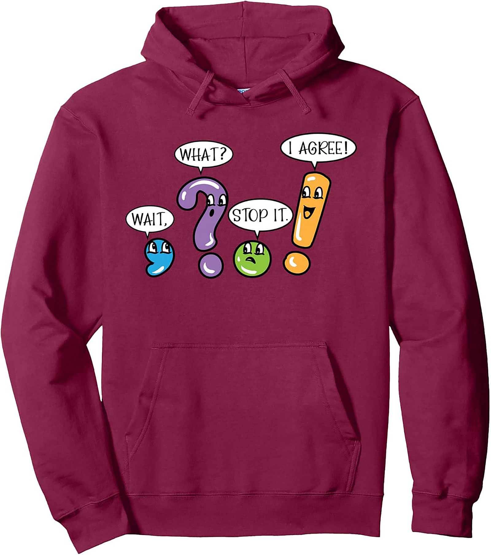 Grammar Punctuation Unisex Hoodie Cozy Pullover Gift